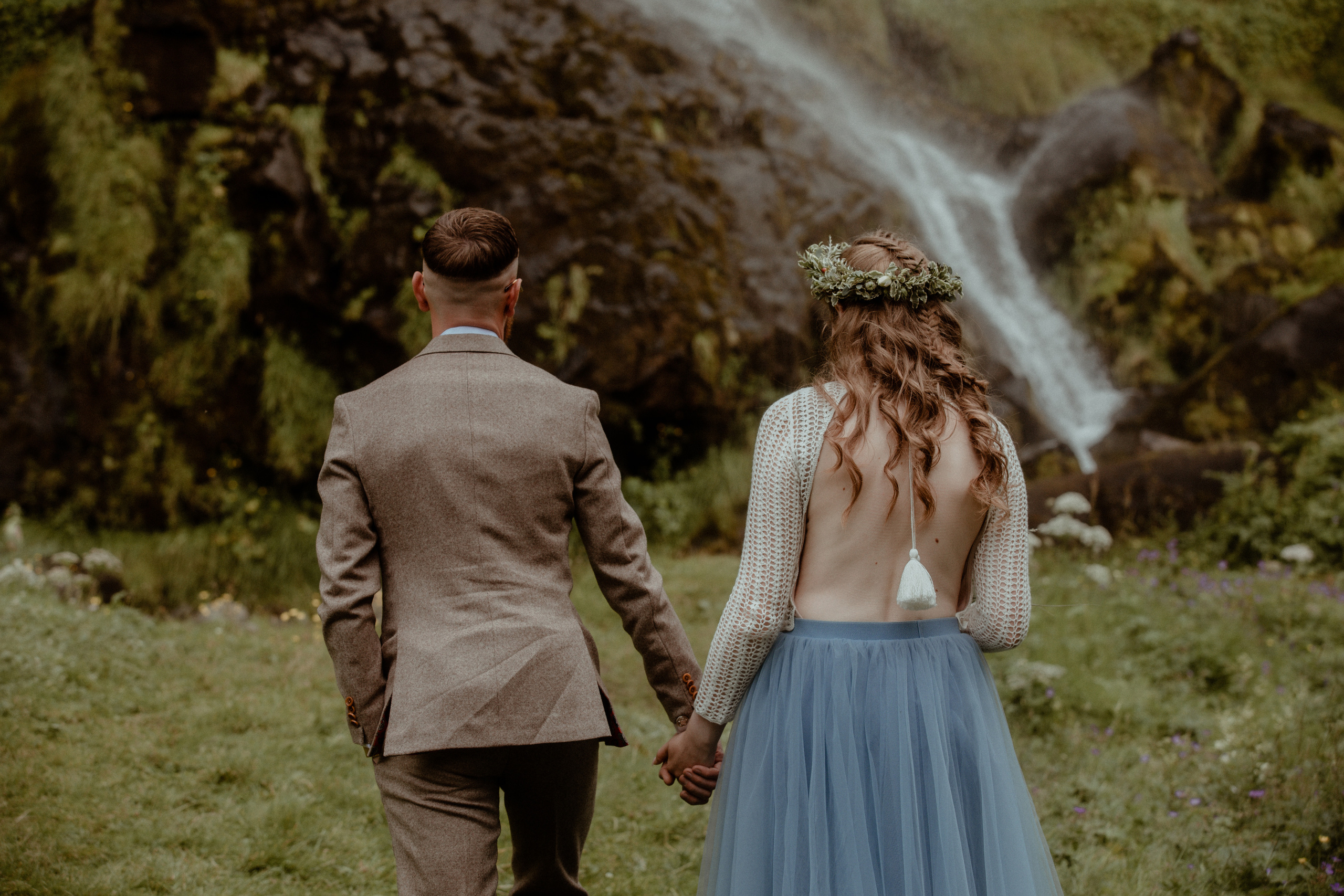 Iceland Secret Waterfall Elopement. Iceland elopement photo and video | Nikolaichik Photo
