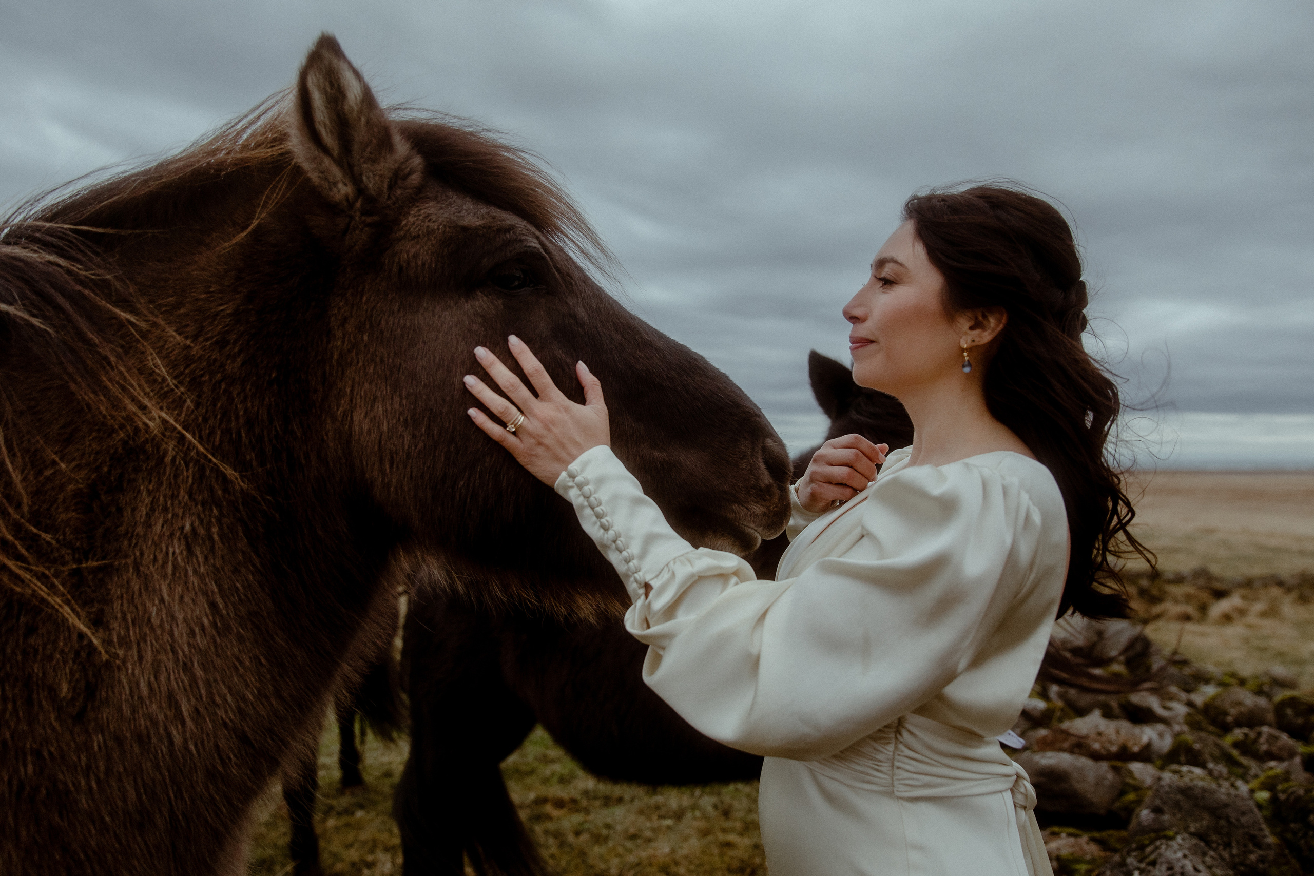 Elopement at Snaefellsnes Iceland | Wedding photos with Icelandic horses. Iceland elopement photo and video | Nikolaichik Photo