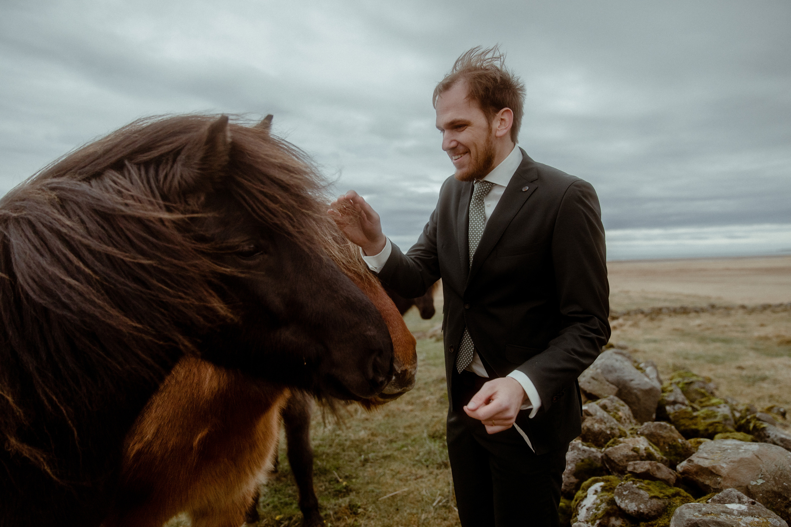 Elopement at Snaefellsnes Iceland | Wedding photos with Icelandic horses. Iceland elopement photo and video | Nikolaichik Photo