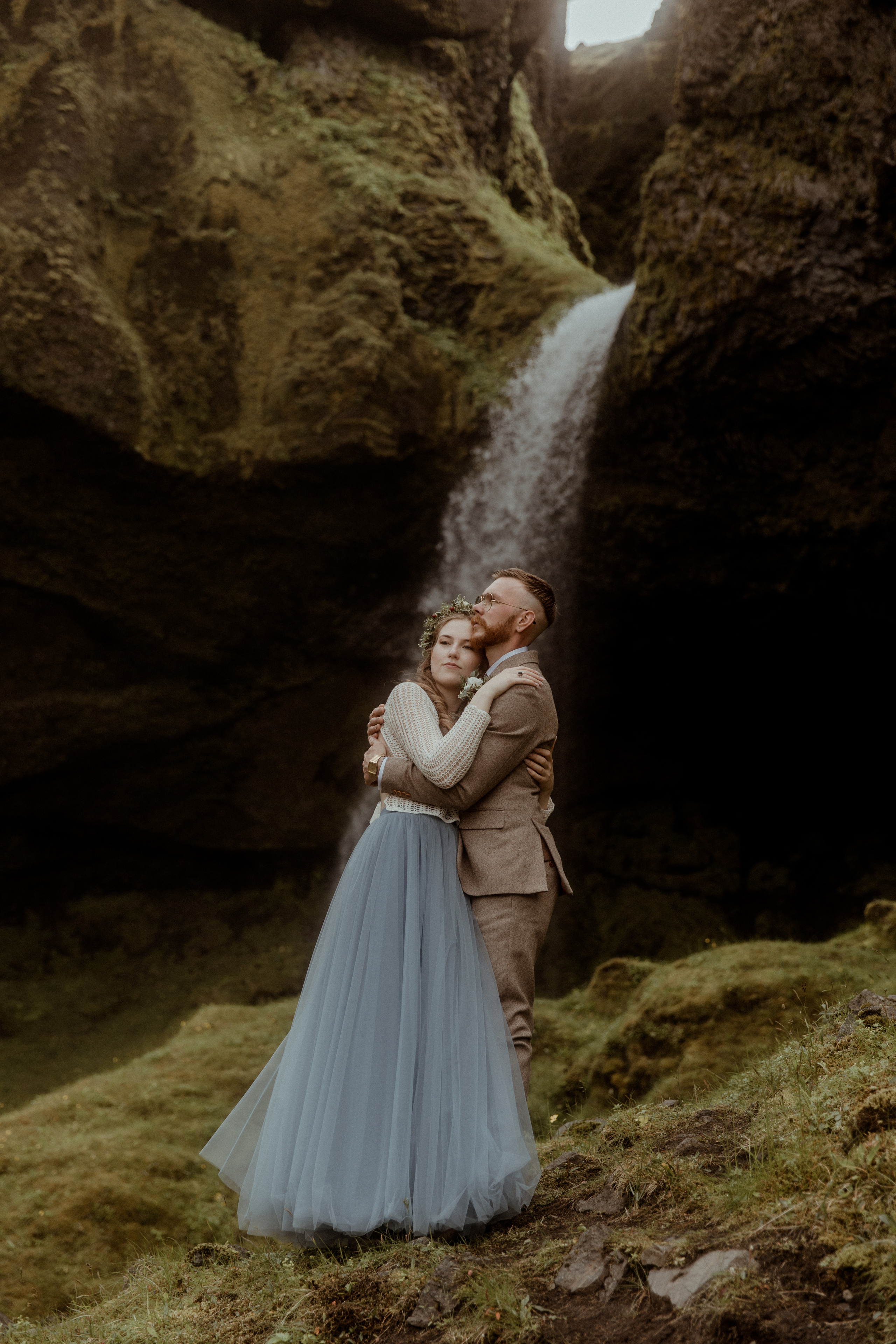 Iceland Secret Waterfall Elopement. Iceland elopement photo and video | Nikolaichik Photo