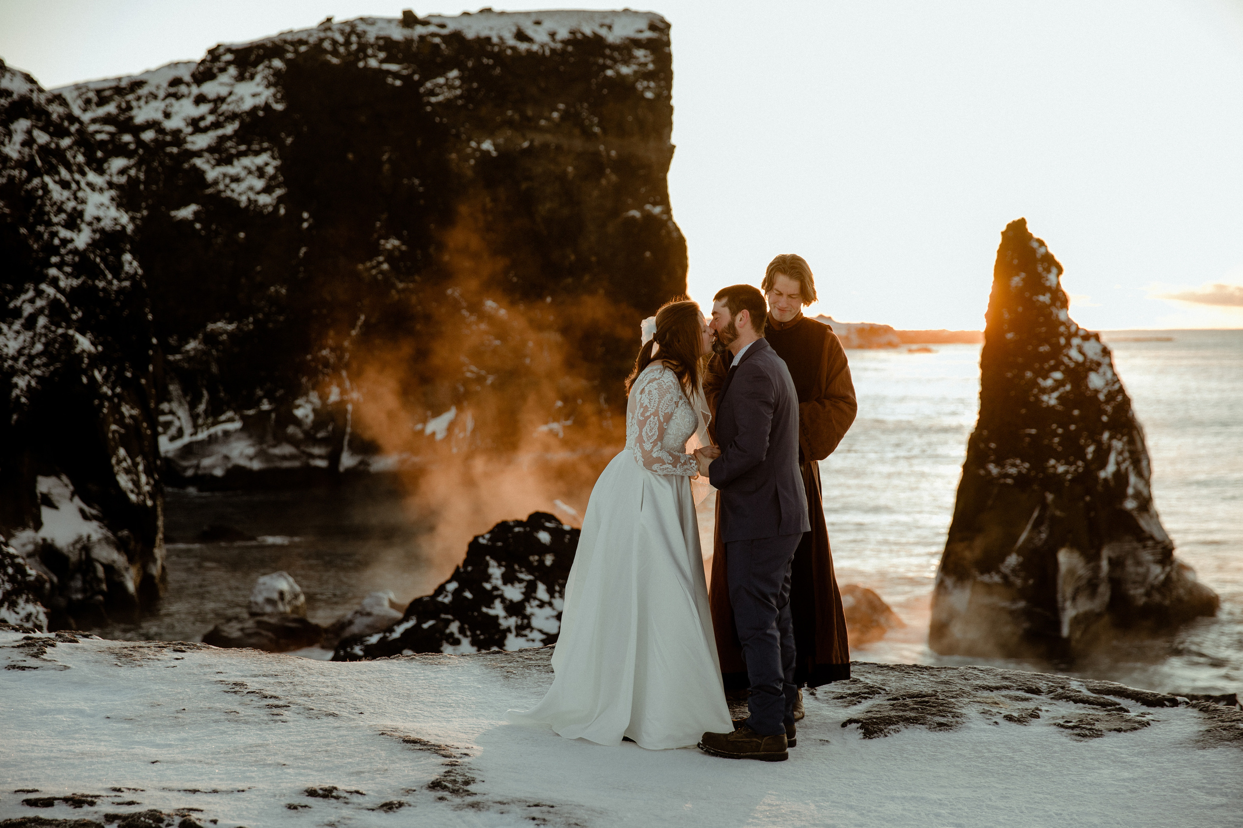 Golden Hour Elopement in Iceland. Iceland elopement photographer & videographer