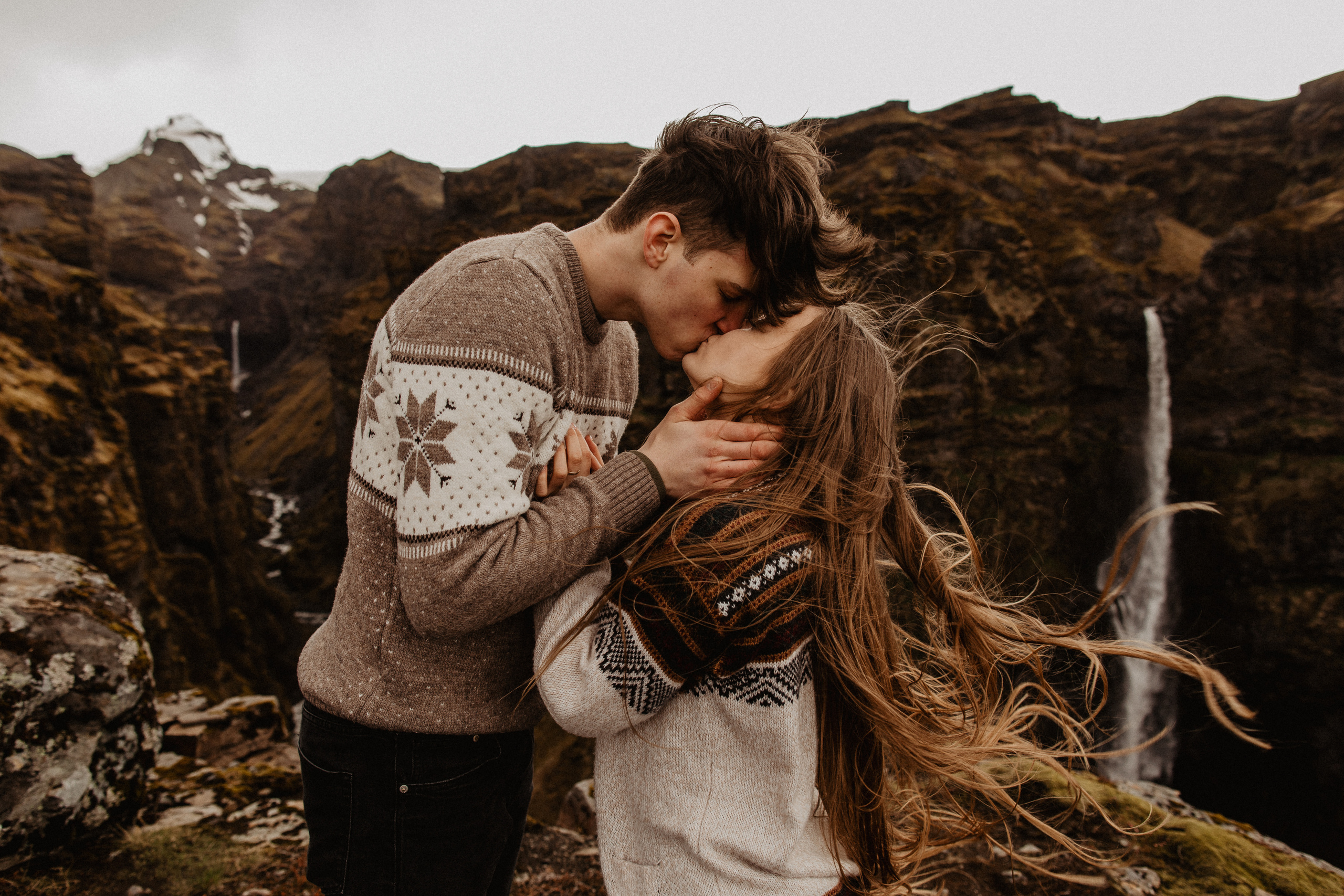 Couple photoshoot in front of volcano eruption in Iceland. Iceland elopement photo and video | Nikolaichik Photo