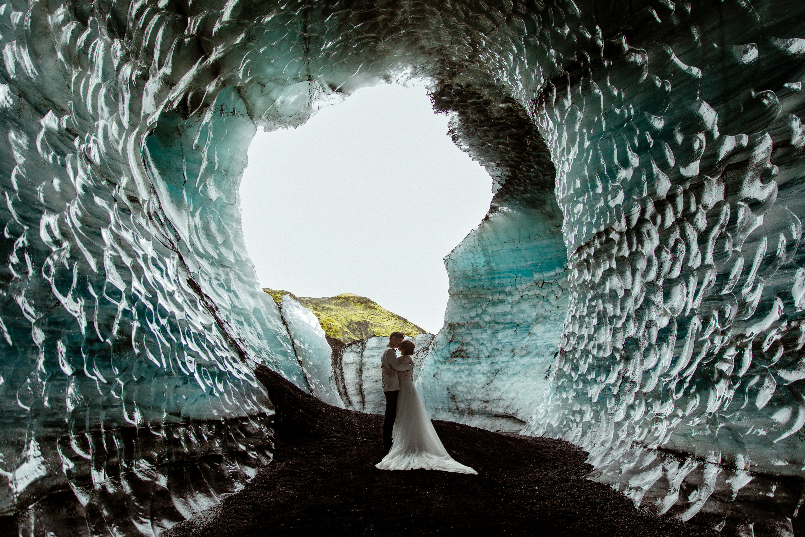 Adventure Ice Cave Elopement in Iceland. Iceland elopement photographer & videographer