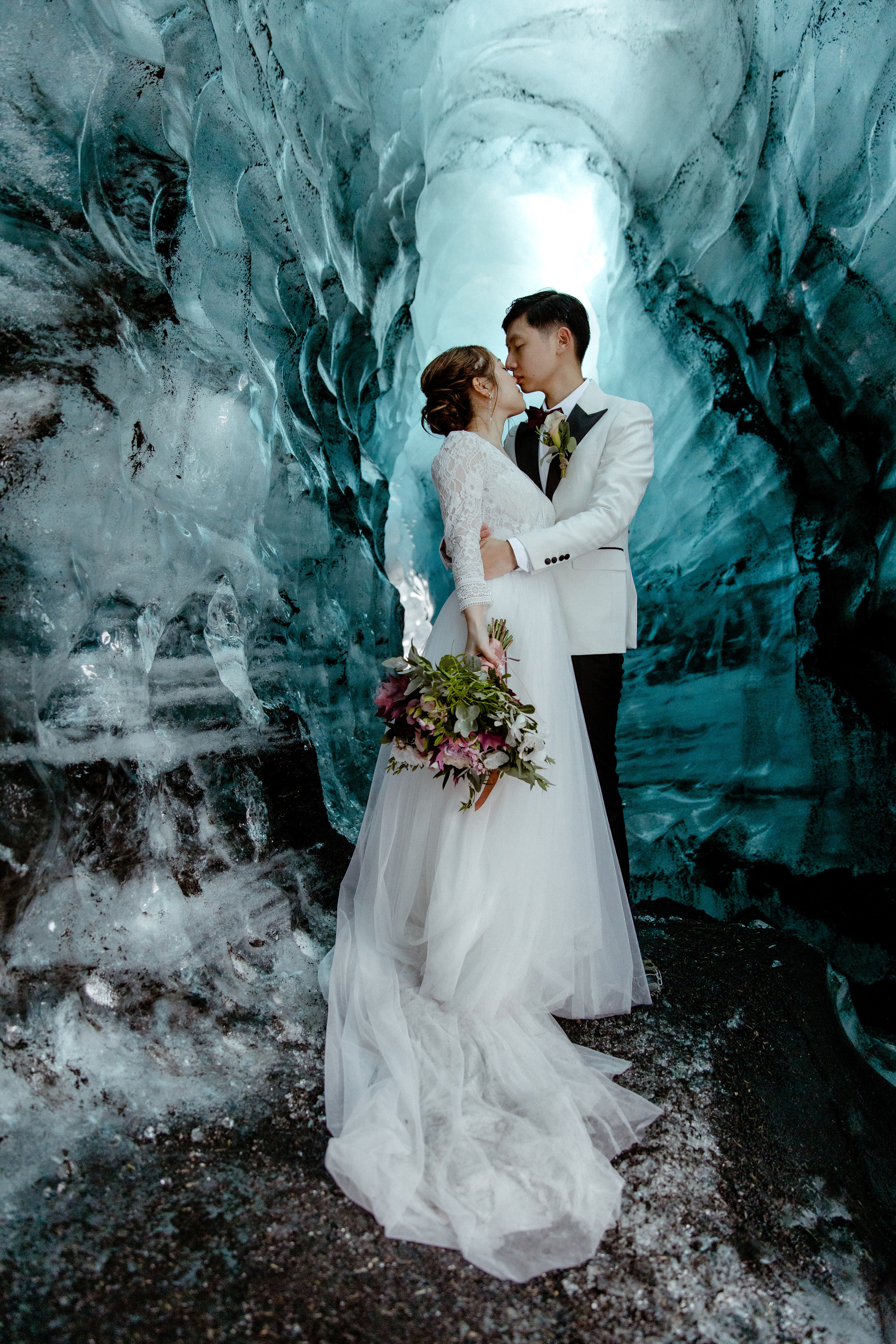 Adventure Ice Cave Elopement in Iceland. Iceland elopement photographer & videographer