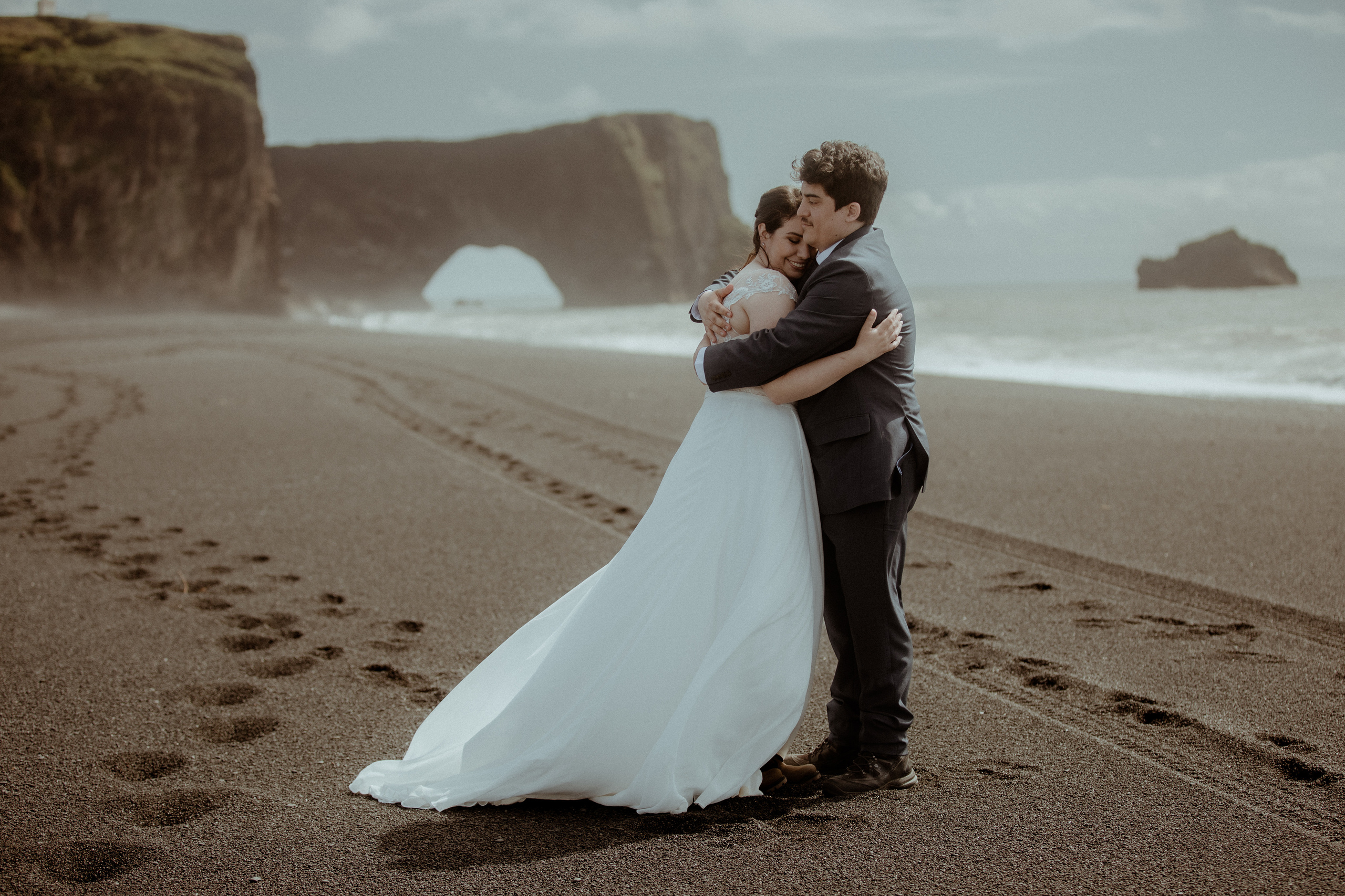 Private Black Sand Beach Elopement. Iceland elopement photographer & videographer