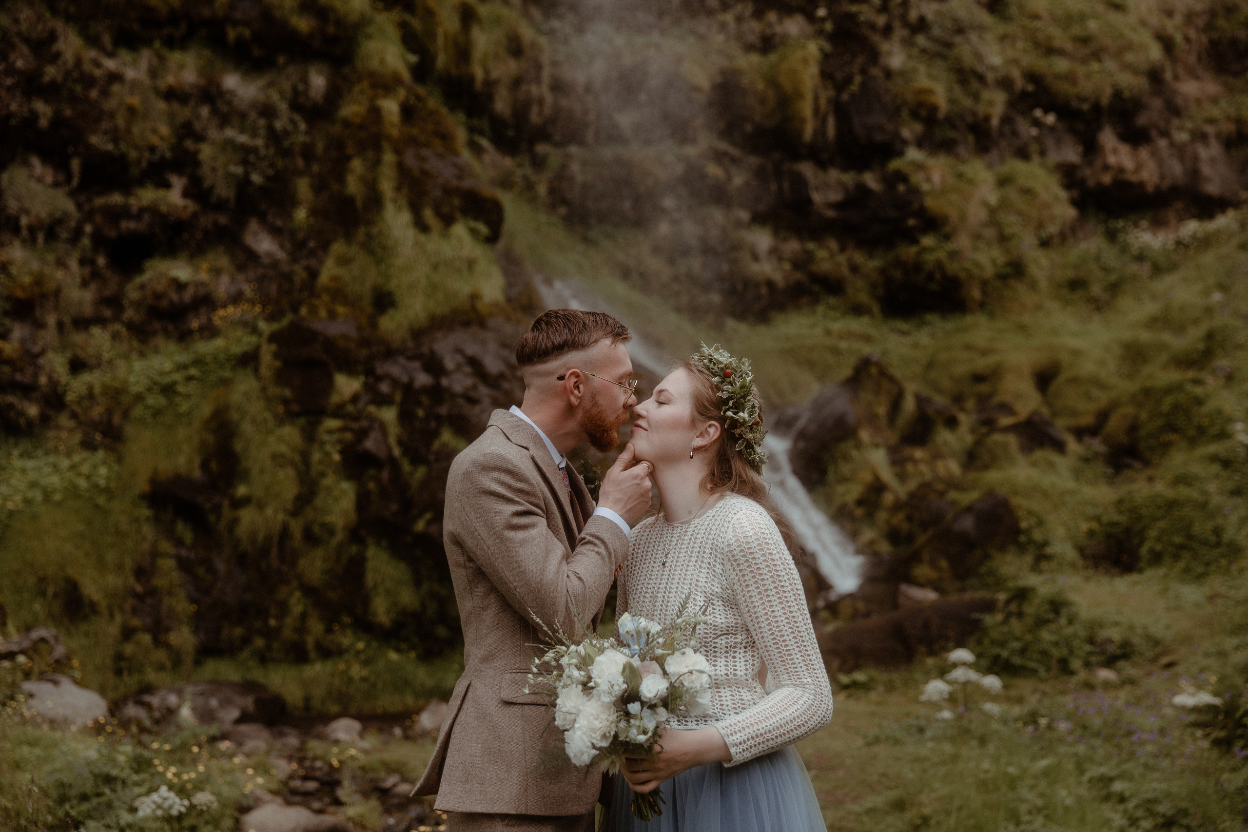 Iceland Secret Waterfall Elopement. Iceland elopement photo and video | Nikolaichik Photo