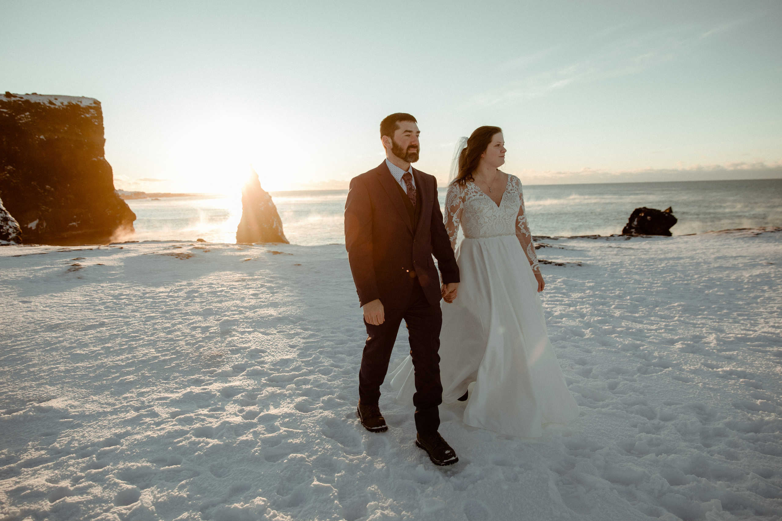 Golden Hour Elopement in Iceland. Iceland elopement photographer & videographer