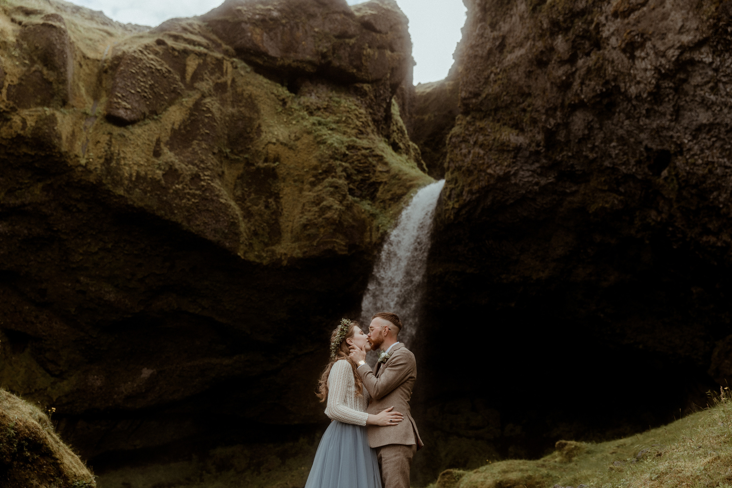 Iceland Secret Waterfall Elopement. Iceland elopement photo and video | Nikolaichik Photo