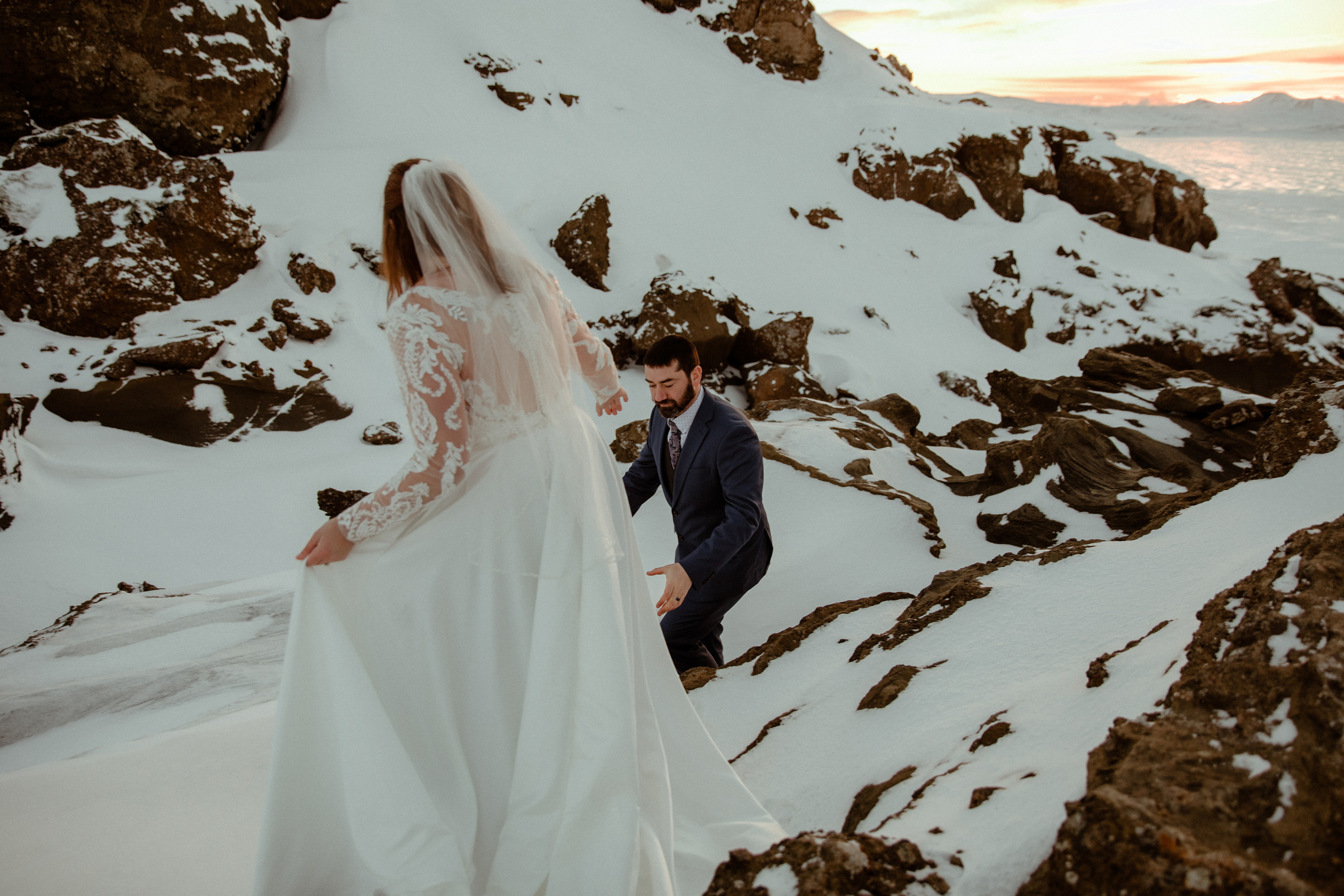 Golden Hour Elopement in Iceland. Iceland elopement photographer & videographer