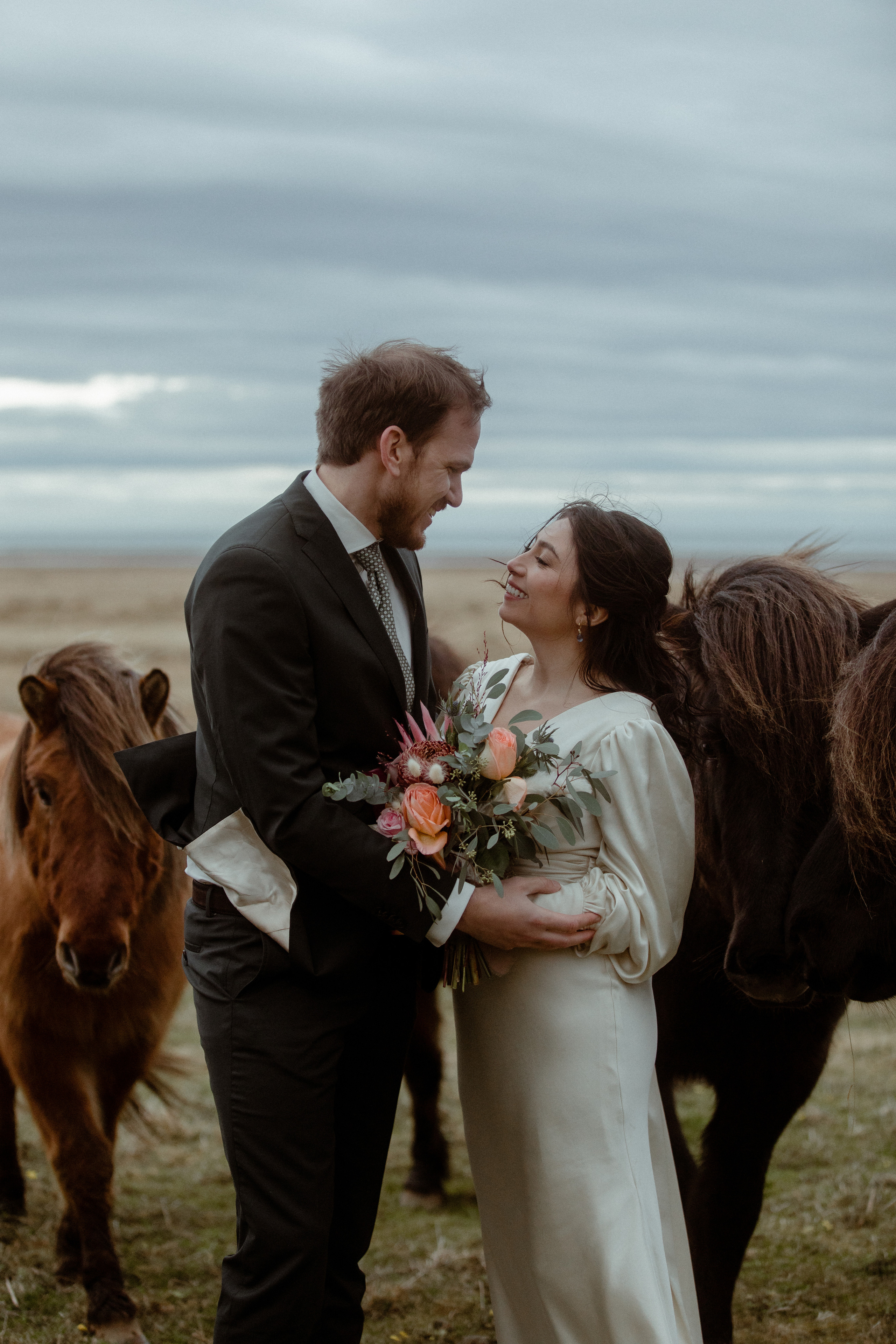 Elopement at Snaefellsnes Iceland | Wedding photos with Icelandic horses. Iceland elopement photo and video | Nikolaichik Photo