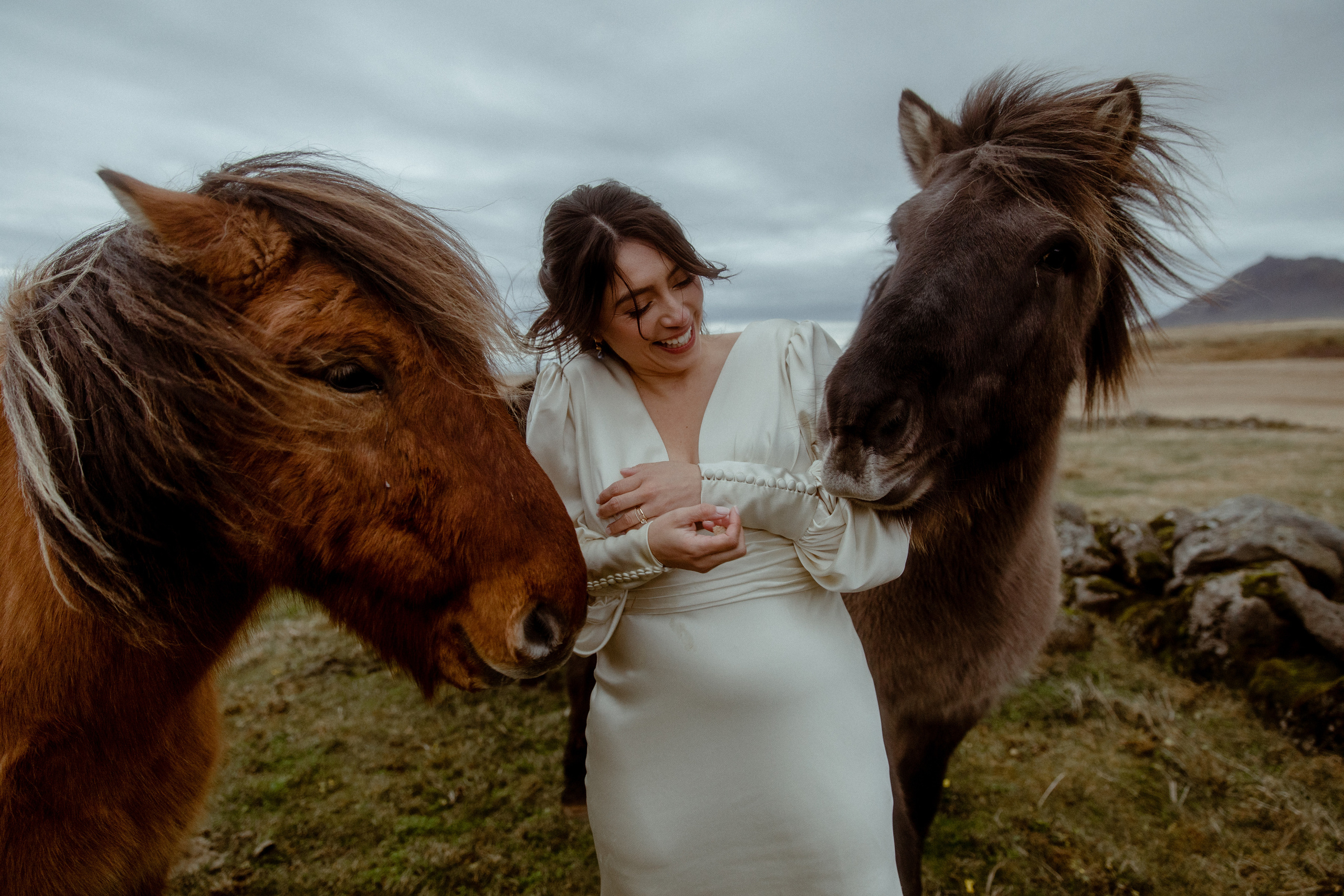 Elopement at Snaefellsnes Iceland | Wedding photos with Icelandic horses. Iceland elopement photo and video | Nikolaichik Photo