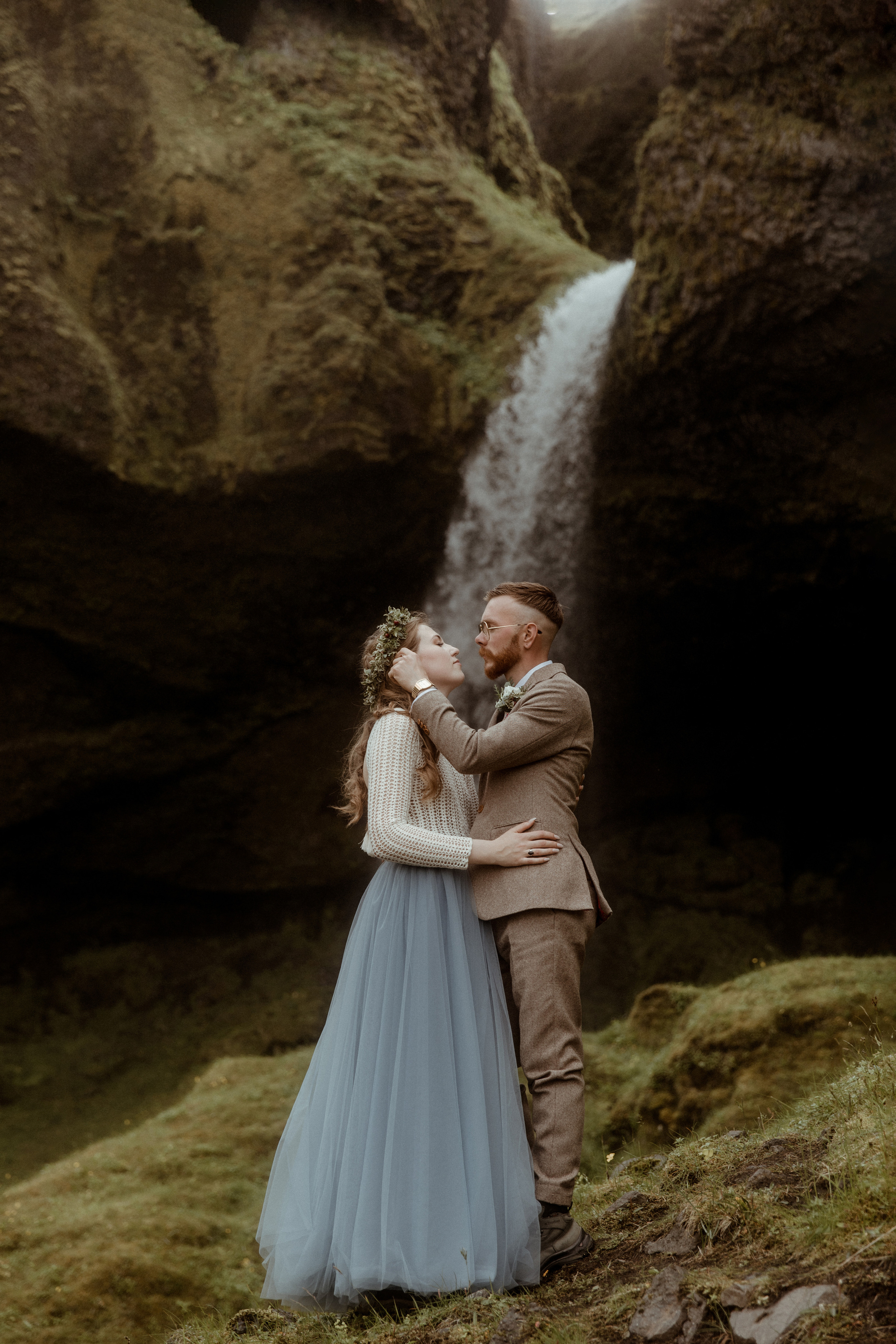 Iceland Secret Waterfall Elopement. Iceland elopement photo and video | Nikolaichik Photo