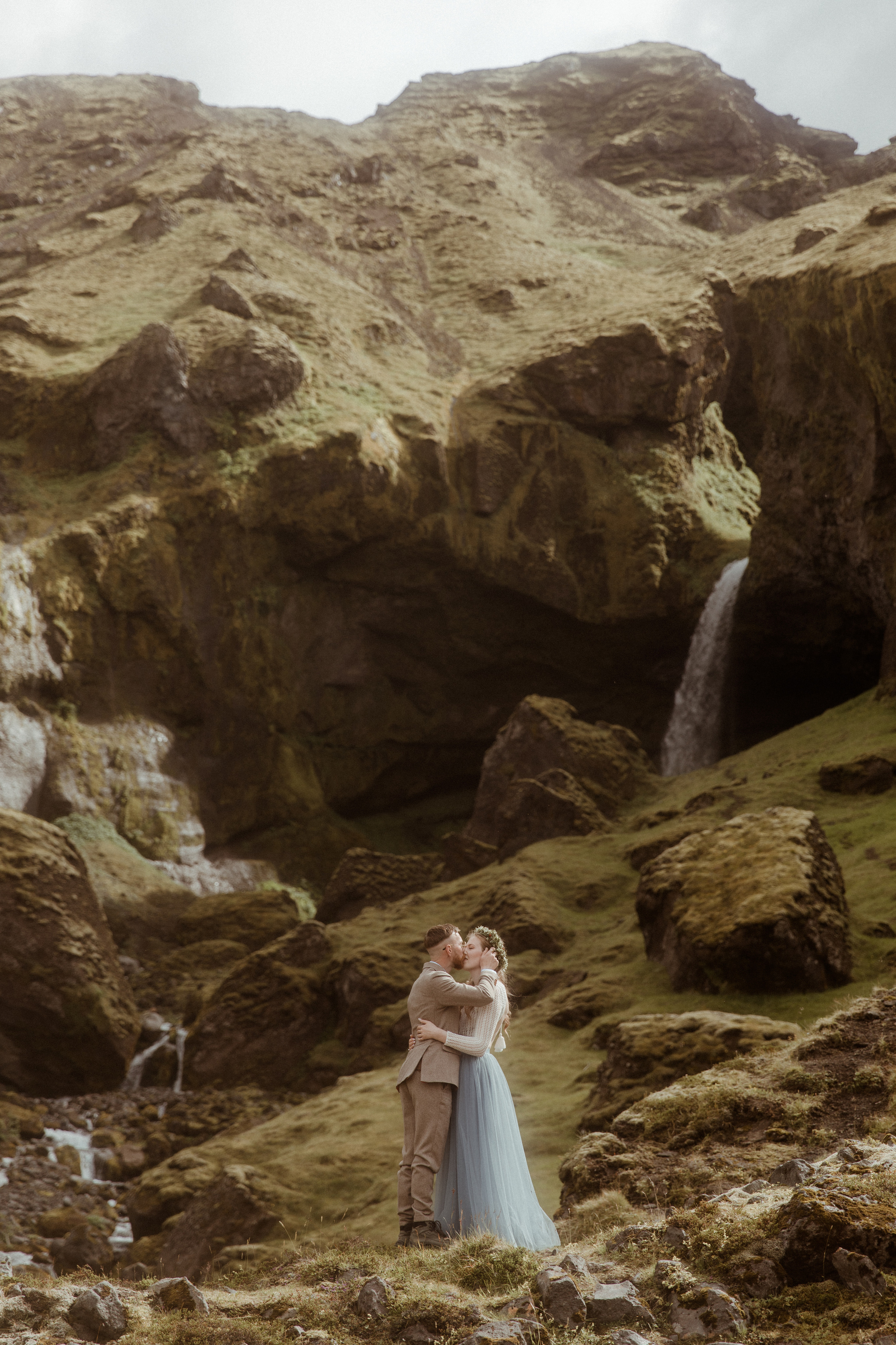 Iceland Secret Waterfall Elopement. Iceland elopement photo and video | Nikolaichik Photo