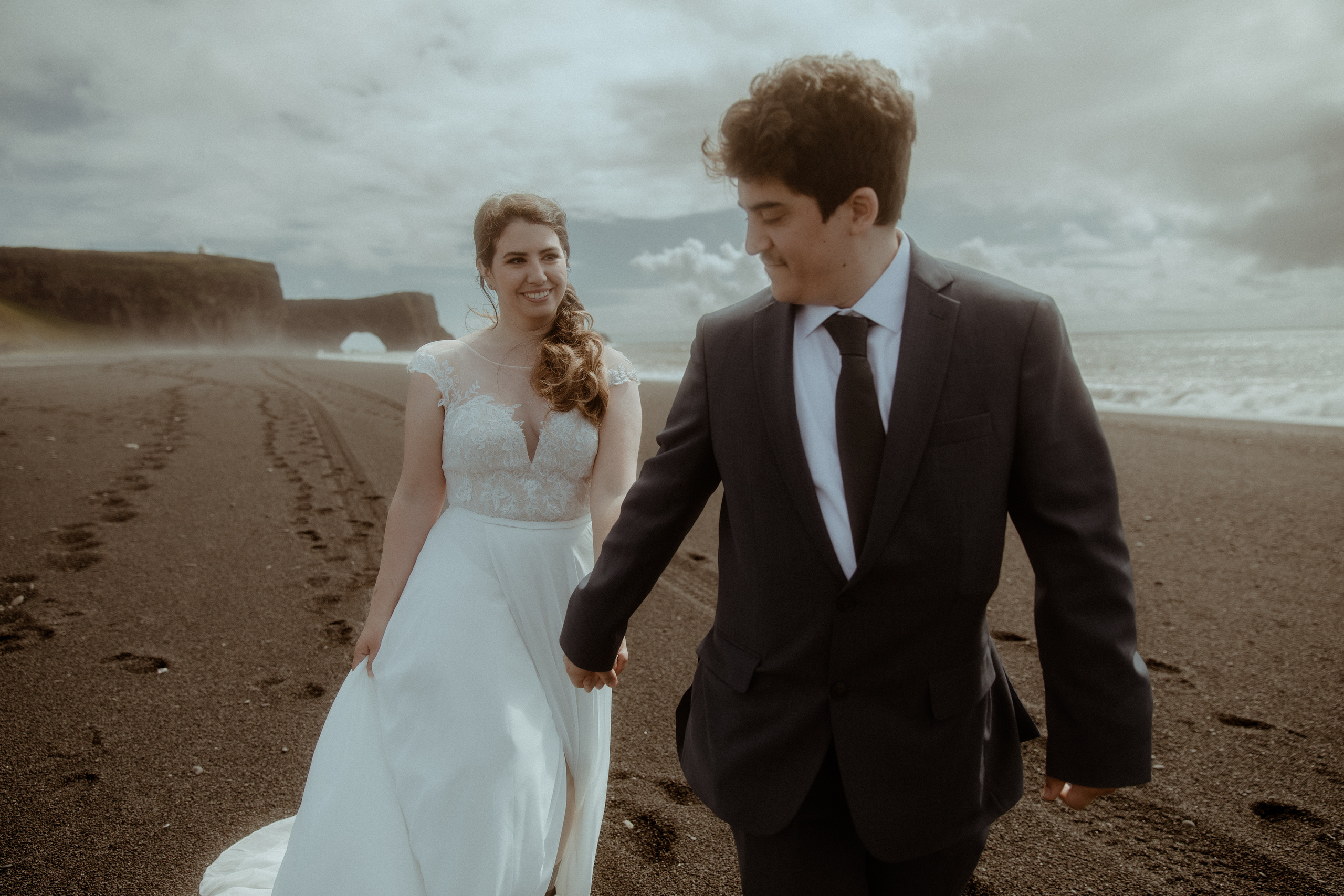 Private Black Sand Beach Elopement. Iceland elopement photographer & videographer