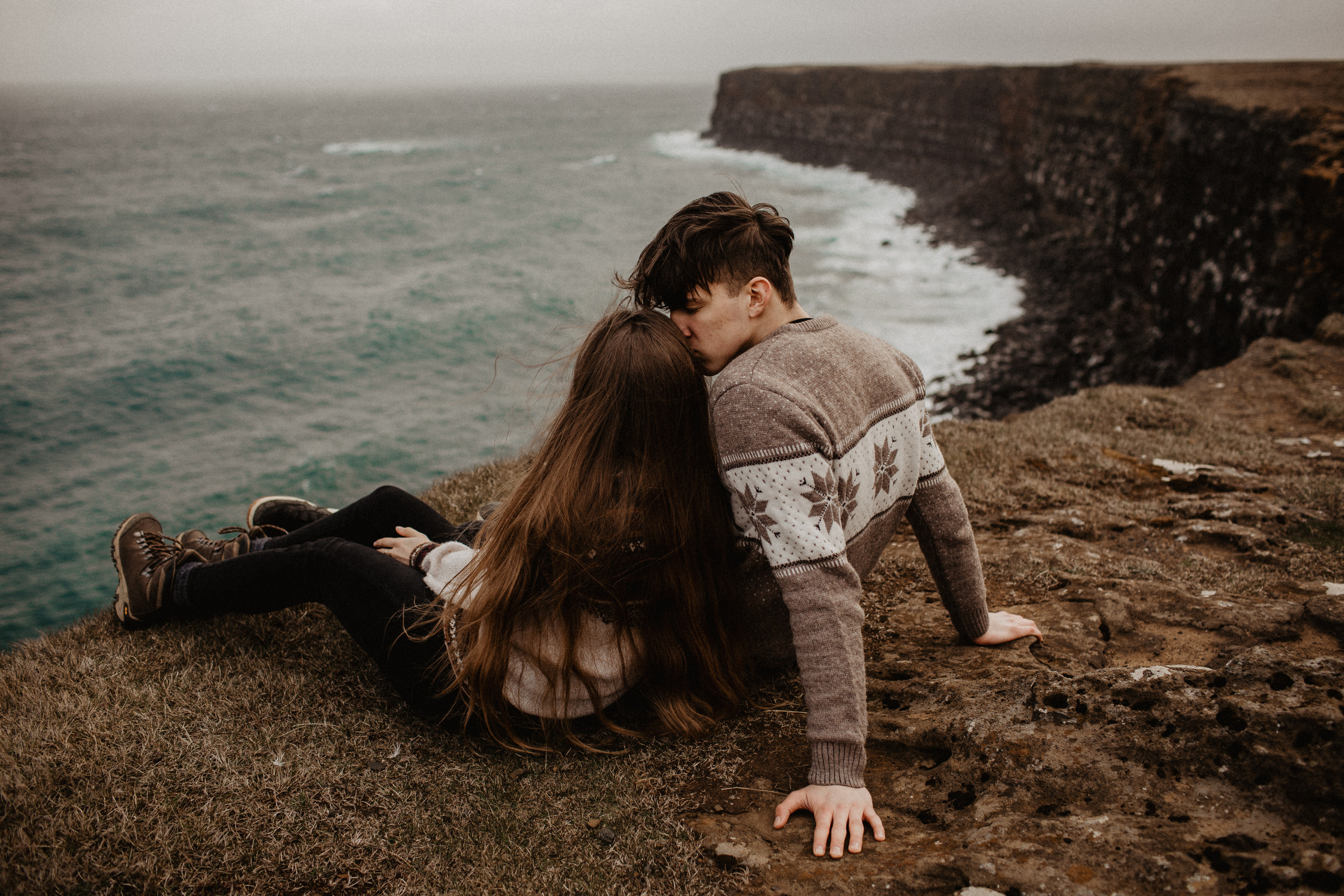Couple photoshoot in front of volcano eruption in Iceland. Iceland elopement photo and video | Nikolaichik Photo