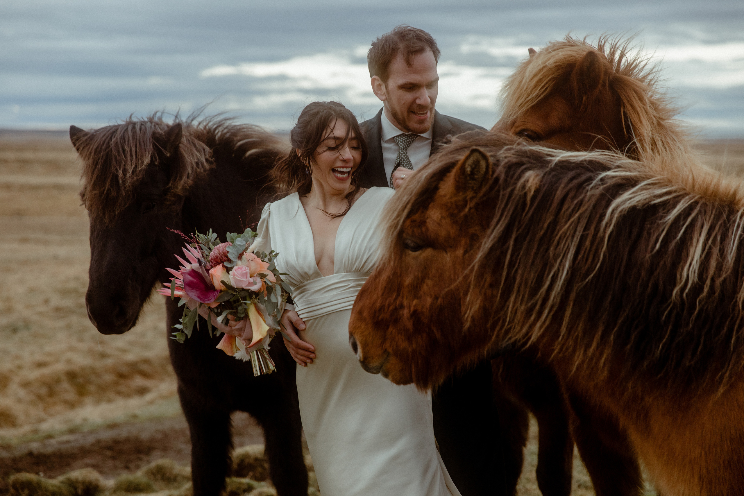 Elopement at Snaefellsnes Iceland | Wedding photos with Icelandic horses. Iceland elopement photo and video | Nikolaichik Photo
