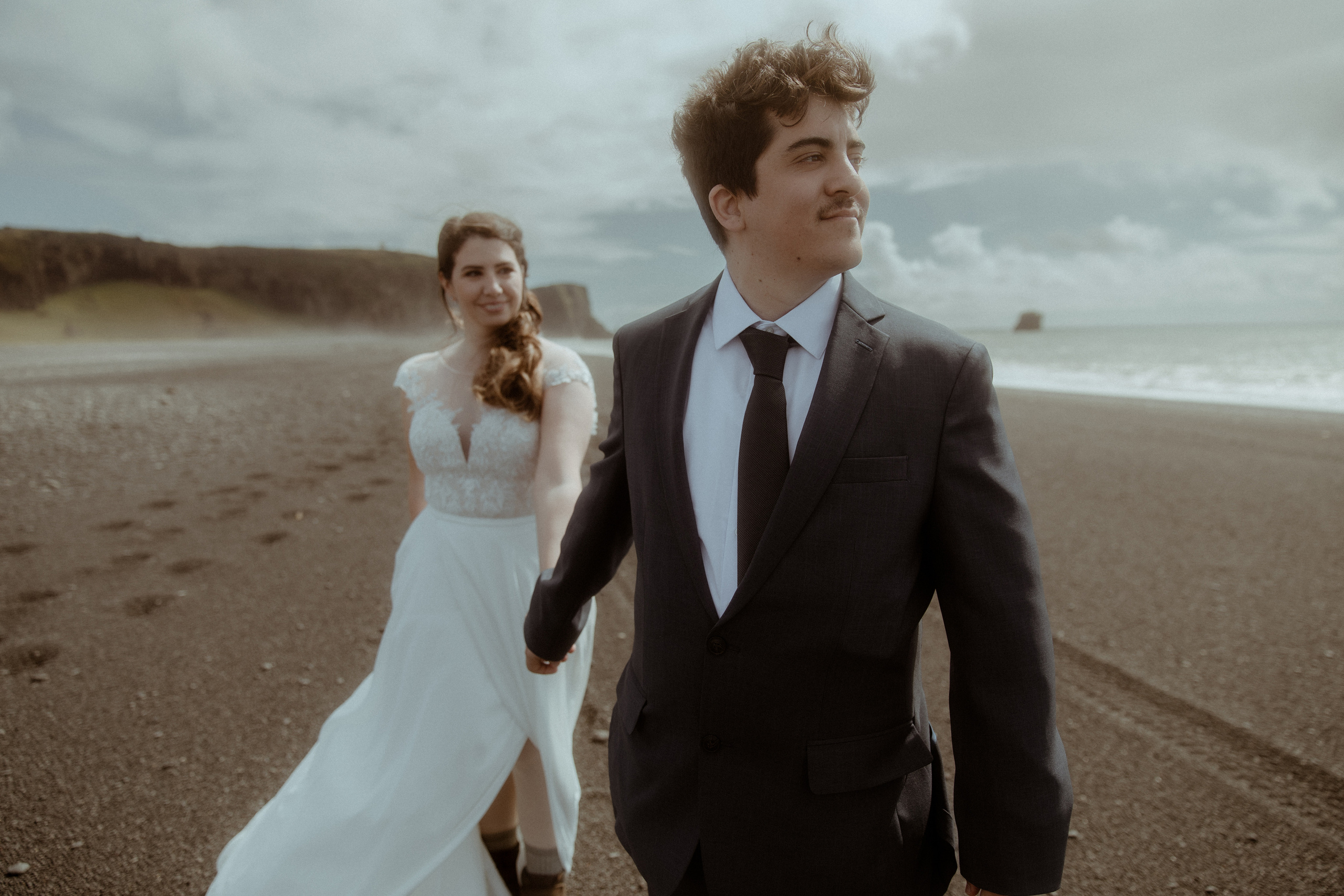 Private Black Sand Beach Elopement. Iceland elopement photographer & videographer