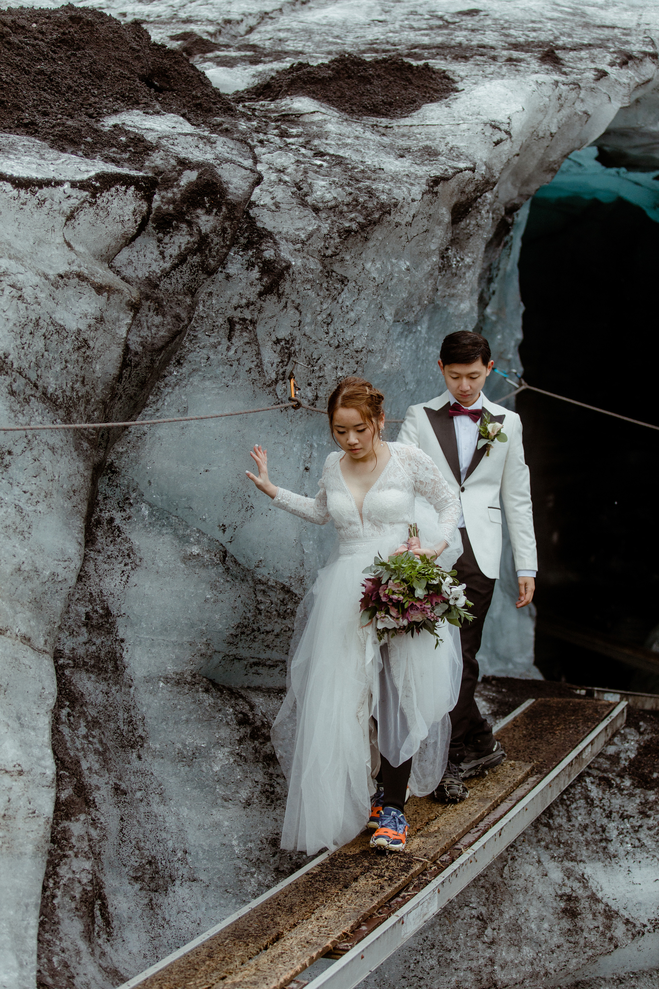 Adventure Ice Cave Elopement in Iceland. Iceland elopement photographer & videographer