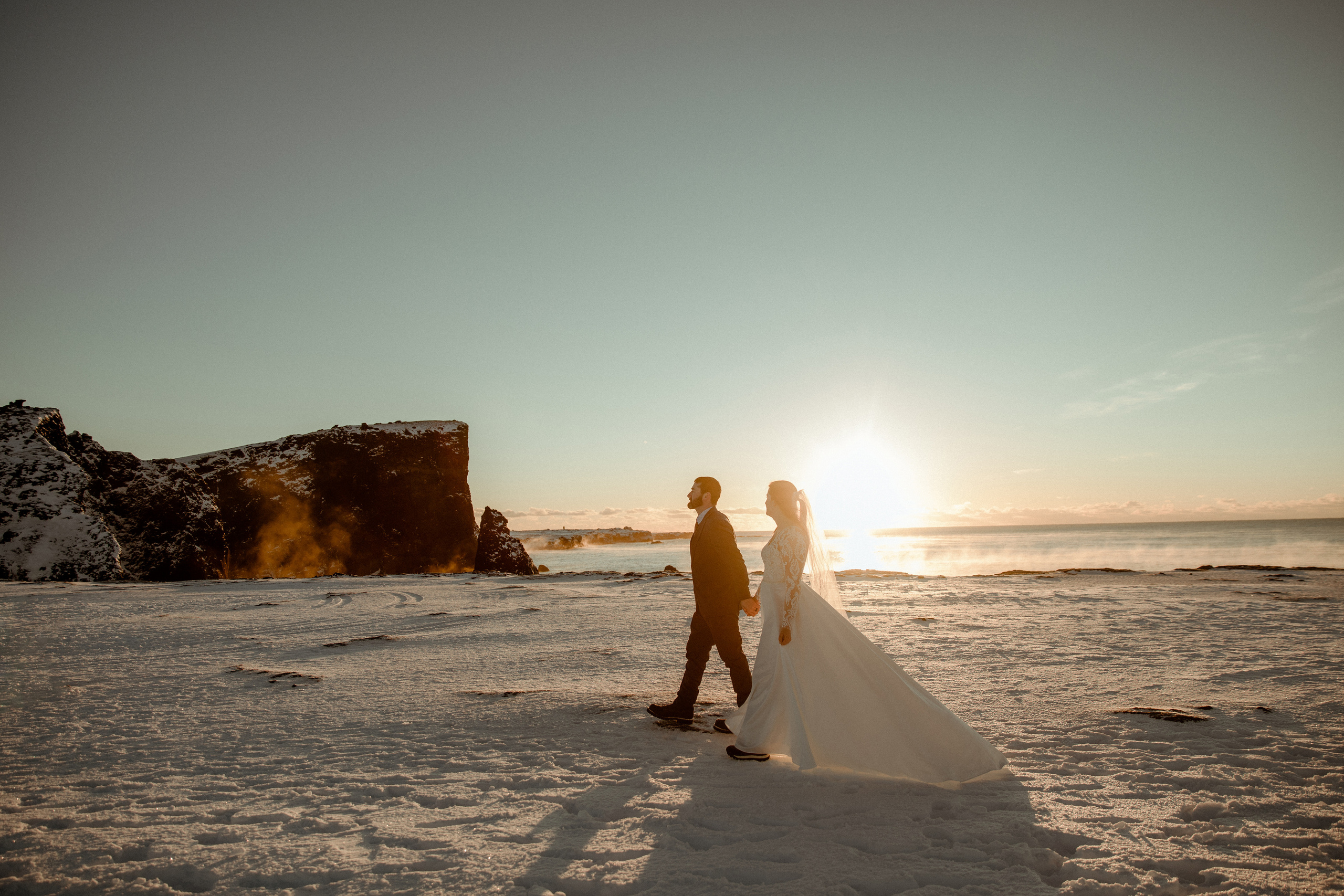 Golden Hour Elopement in Iceland. Iceland elopement photographer & videographer