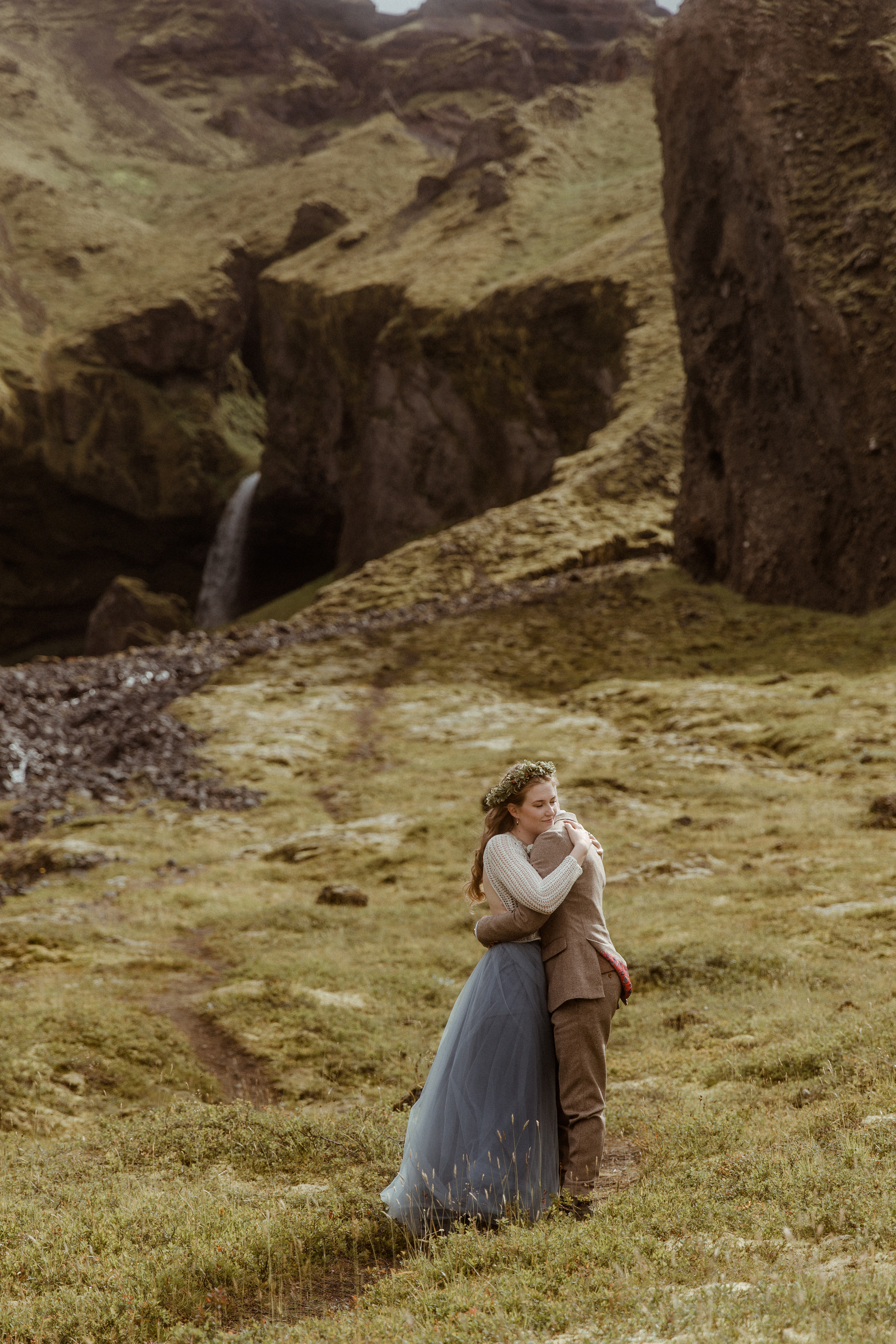 Iceland Secret Waterfall Elopement. Iceland elopement photo and video | Nikolaichik Photo