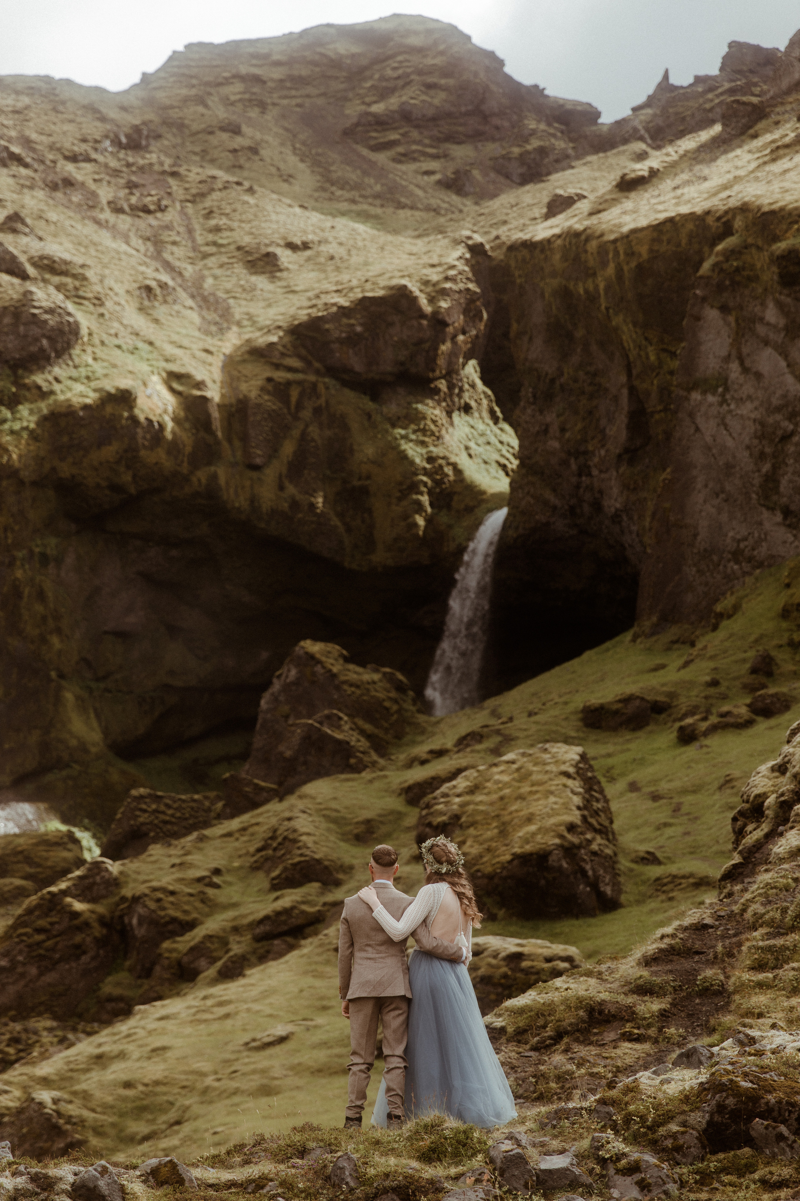 Iceland Secret Waterfall Elopement. Iceland elopement photo and video | Nikolaichik Photo