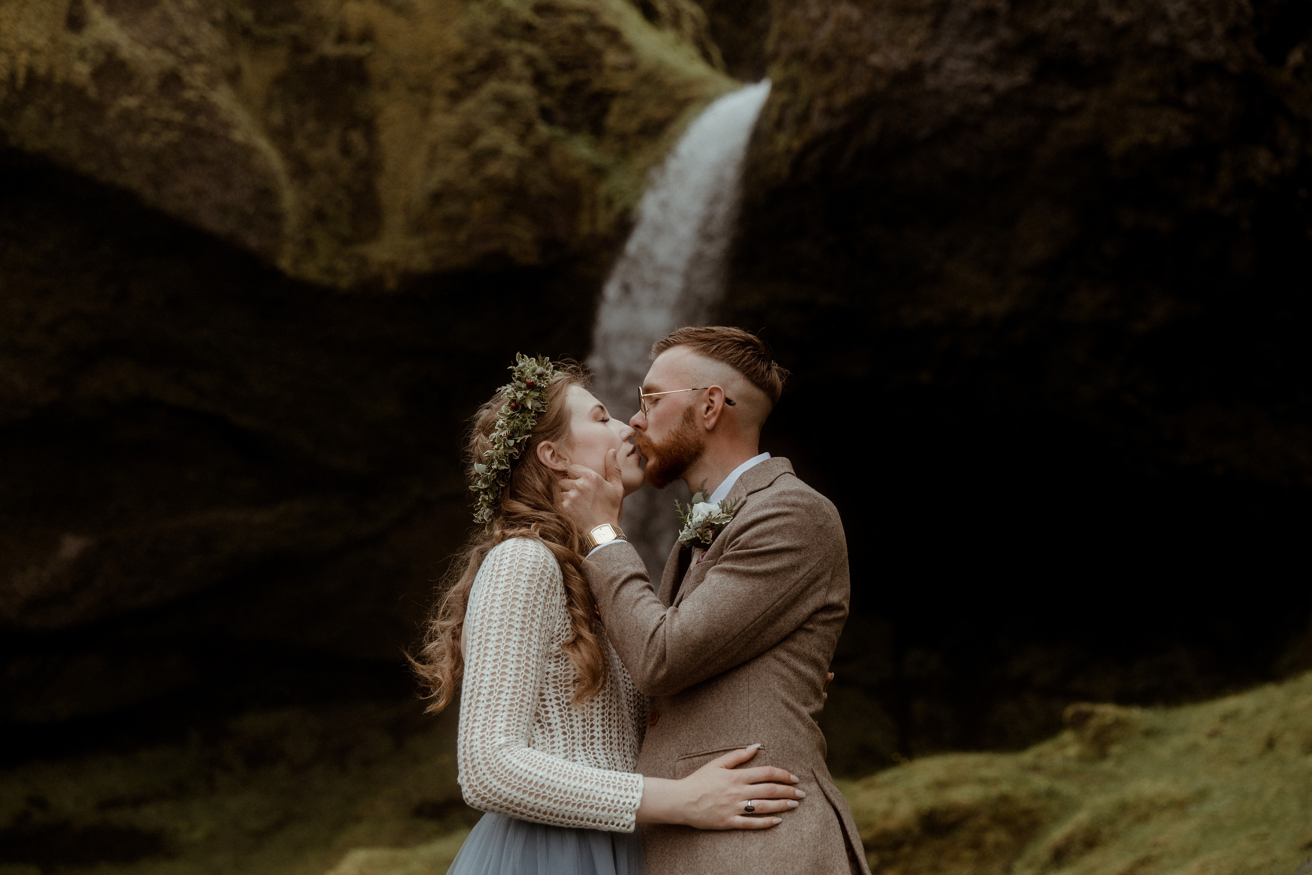 Iceland Secret Waterfall Elopement. Iceland elopement photo and video | Nikolaichik Photo