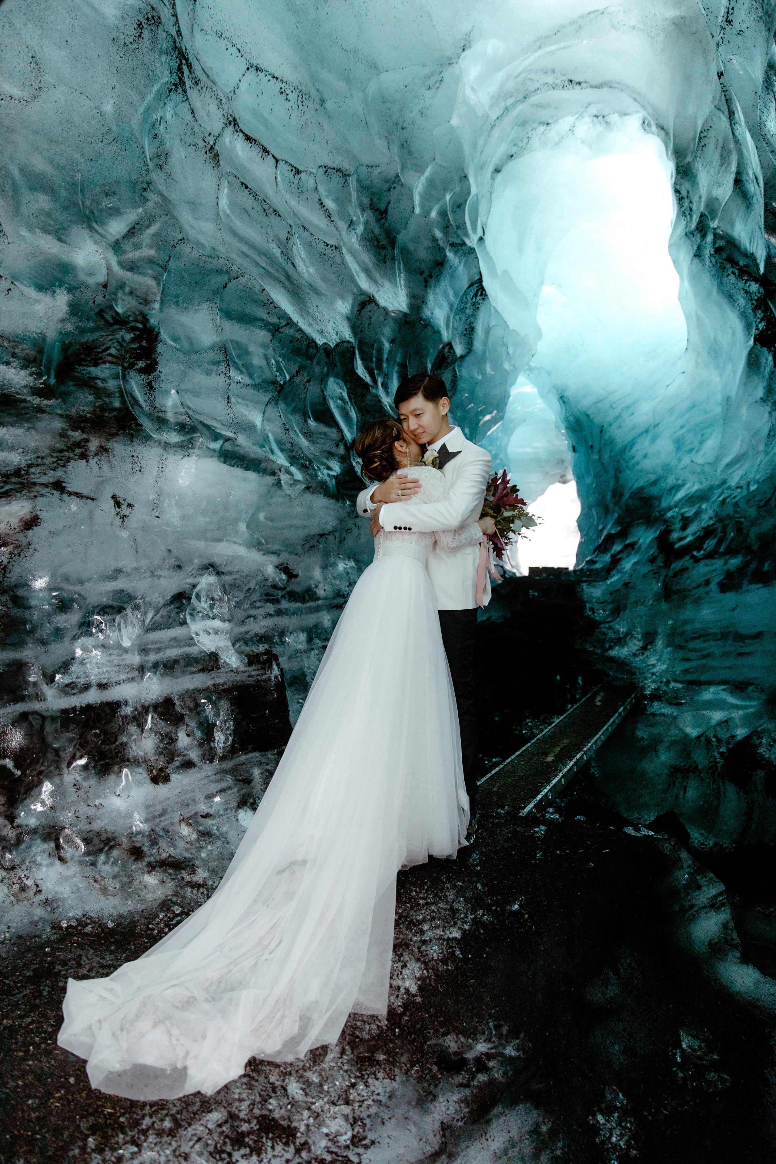 Adventure Ice Cave Elopement in Iceland. Iceland elopement photographer & videographer
