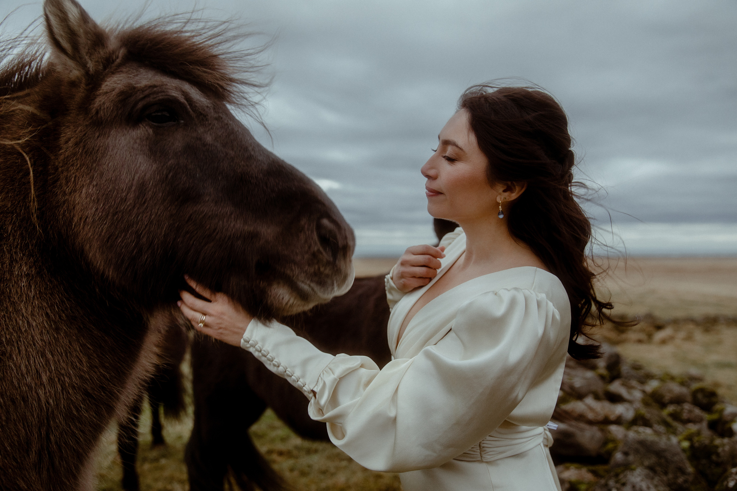 Elopement at Snaefellsnes Iceland | Wedding photos with Icelandic horses. Iceland elopement photo and video | Nikolaichik Photo