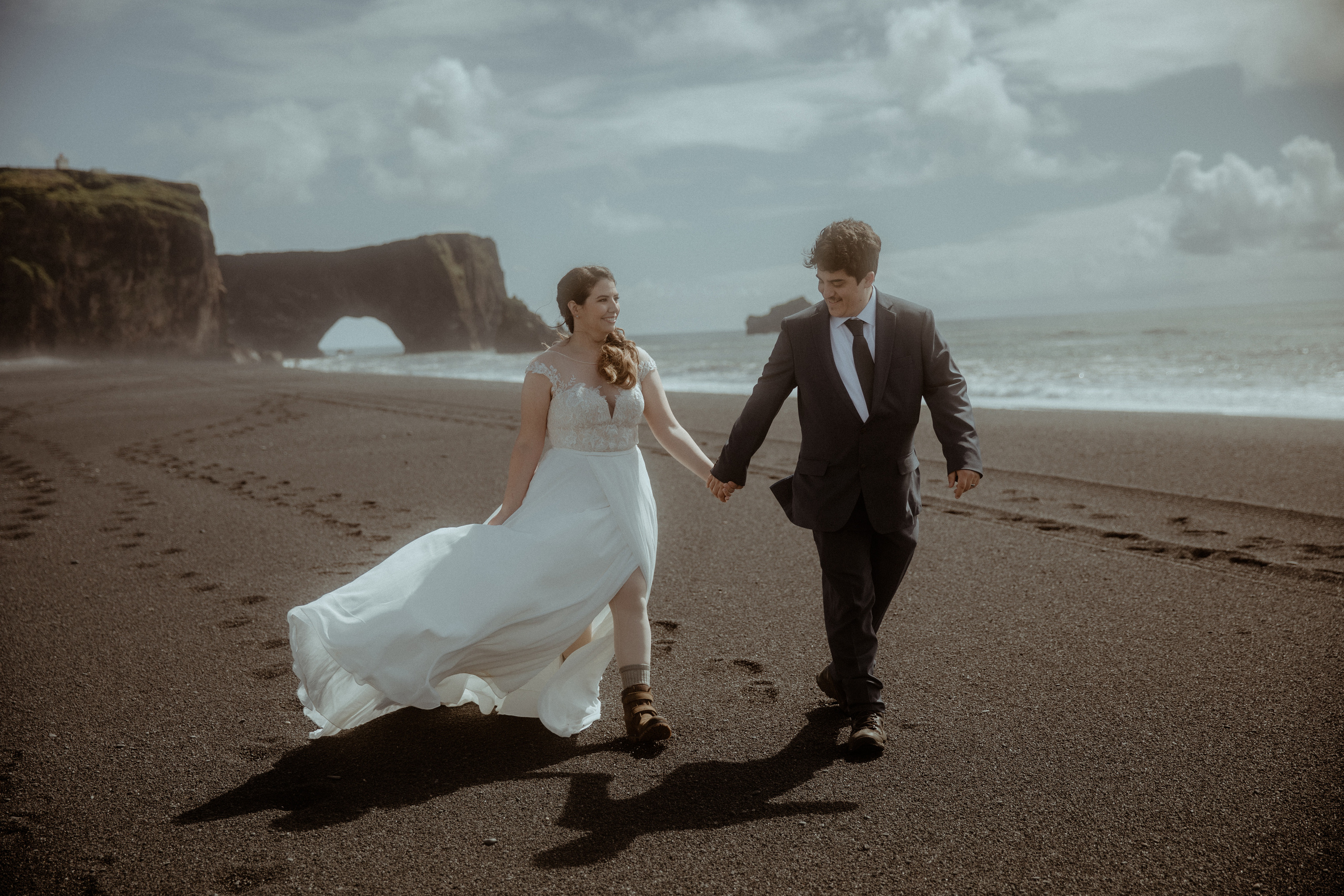 Private Black Sand Beach Elopement. Iceland elopement photographer & videographer