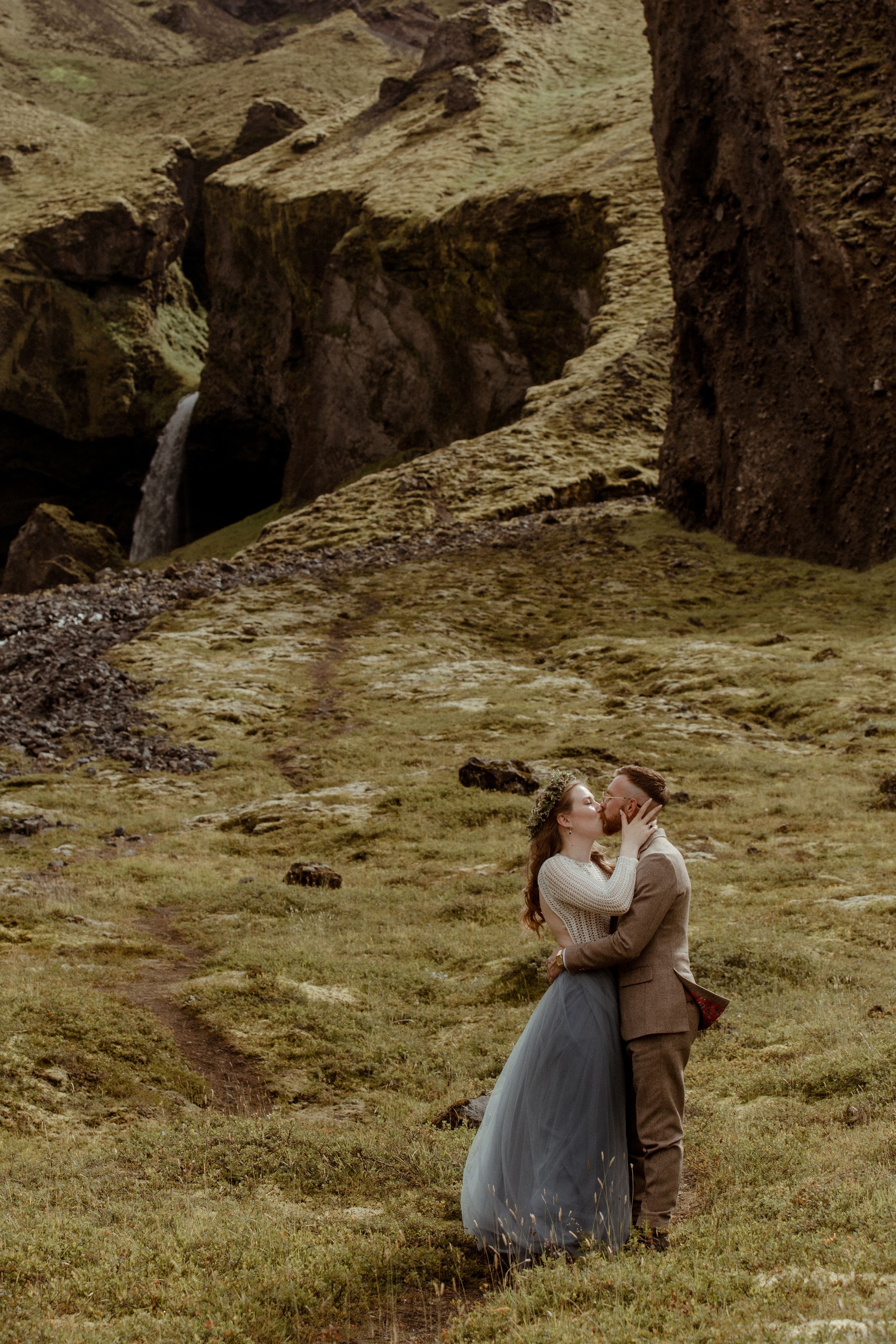 Iceland Secret Waterfall Elopement. Iceland elopement photo and video | Nikolaichik Photo