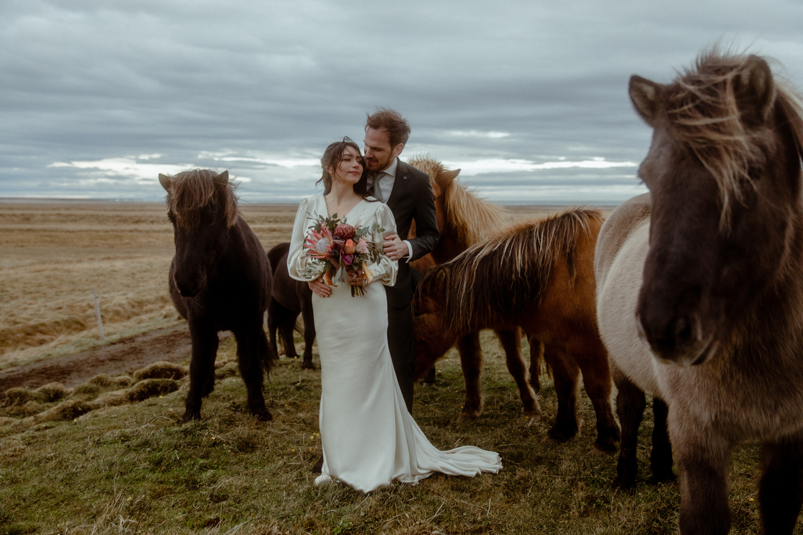 Elopement at Snaefellsnes Iceland | Wedding photos with Icelandic horses. Iceland elopement photo and video | Nikolaichik Photo
