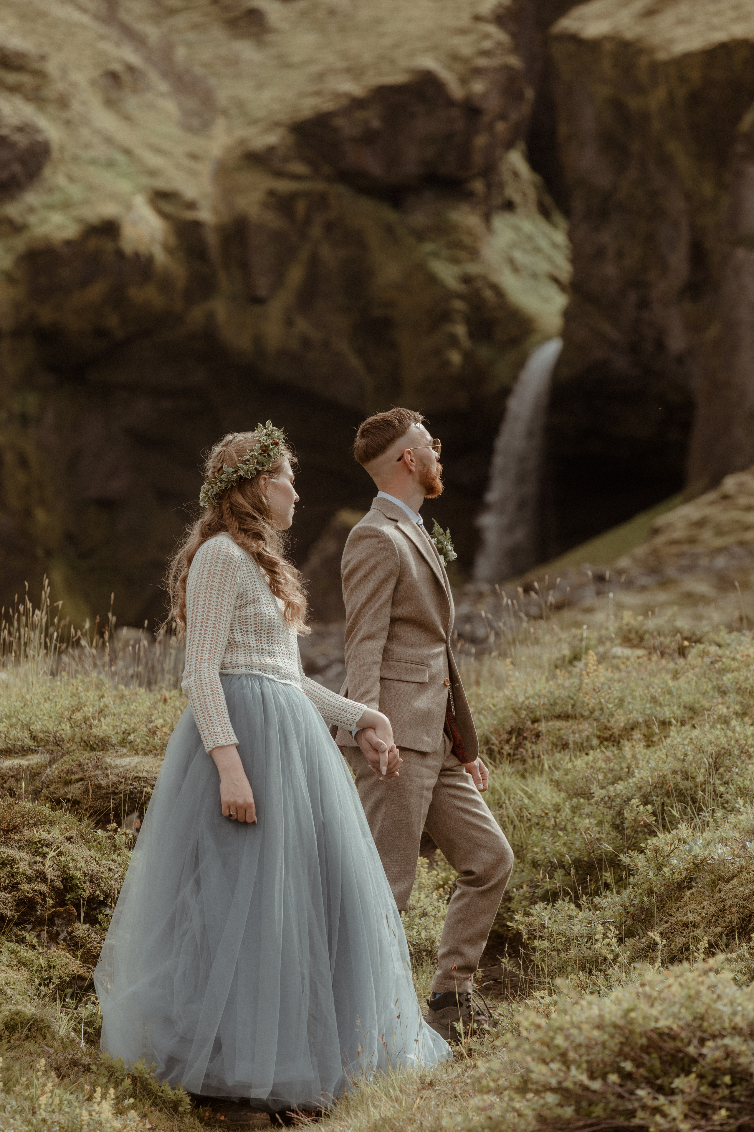 Iceland Secret Waterfall Elopement. Iceland elopement photo and video | Nikolaichik Photo