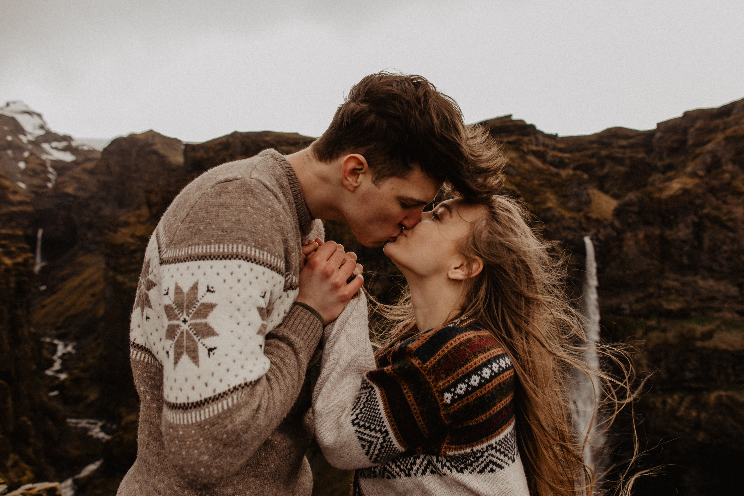 Couple photoshoot in front of volcano eruption in Iceland. Iceland elopement photo and video | Nikolaichik Photo