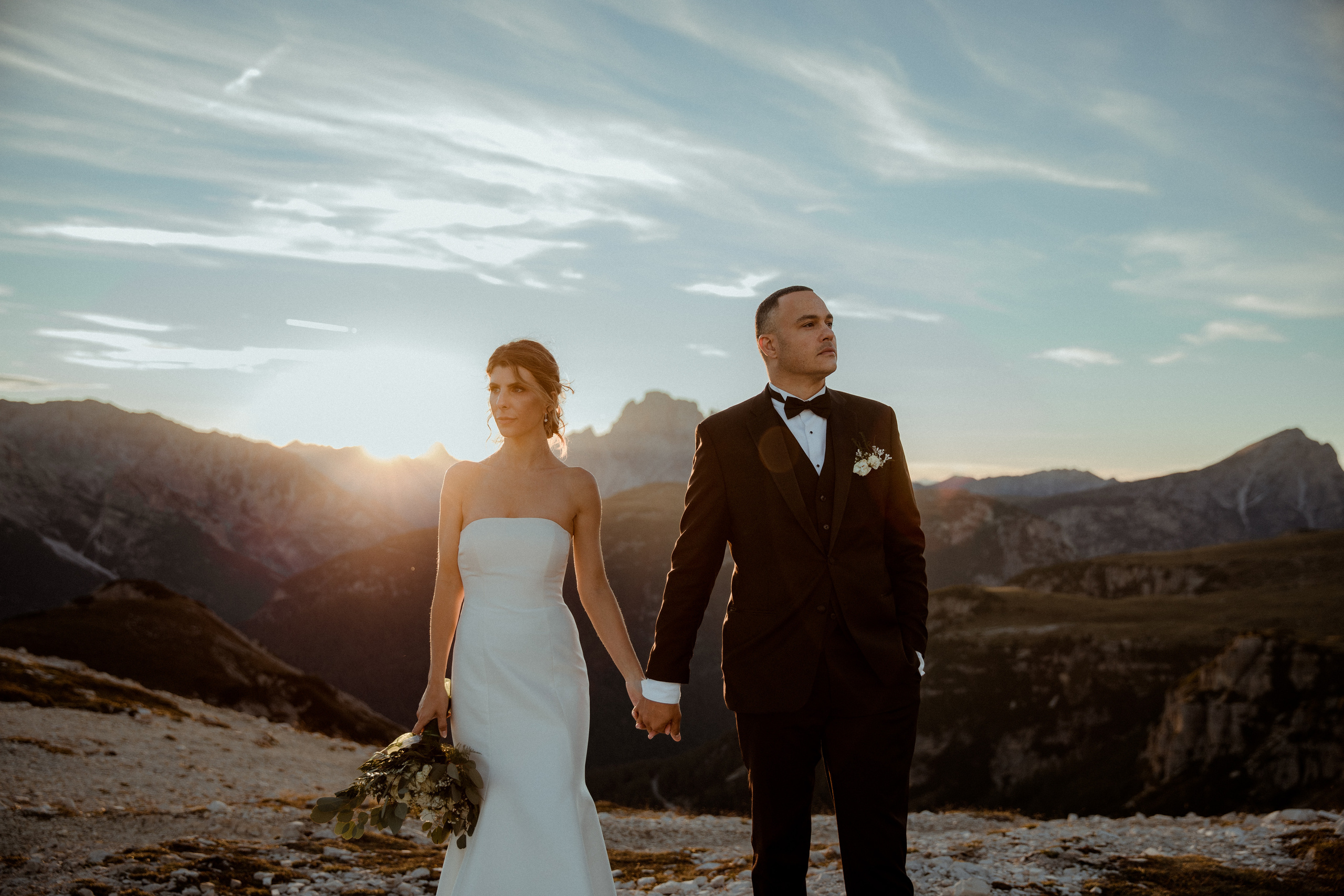 Sunrise Dolomites Elopement. Iceland elopement photographer & videographer