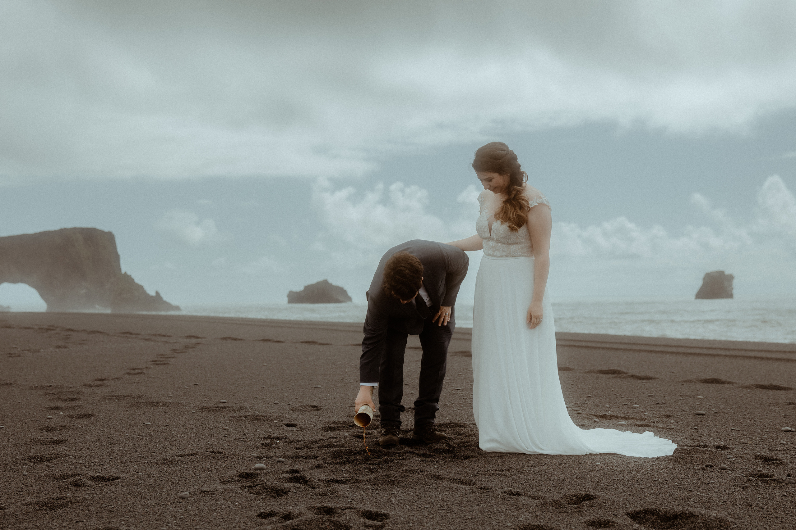 Private Black Sand Beach Elopement. Iceland elopement photographer & videographer