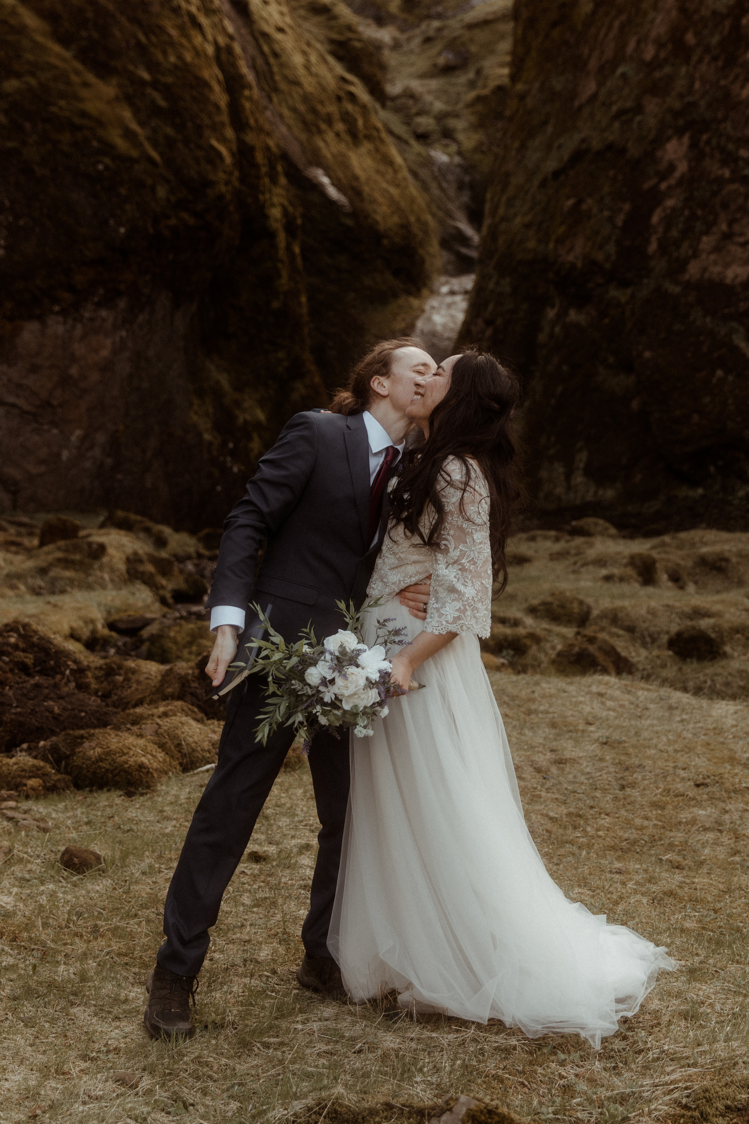Hiking Iceland Elopement. Iceland elopement photographer & videographer