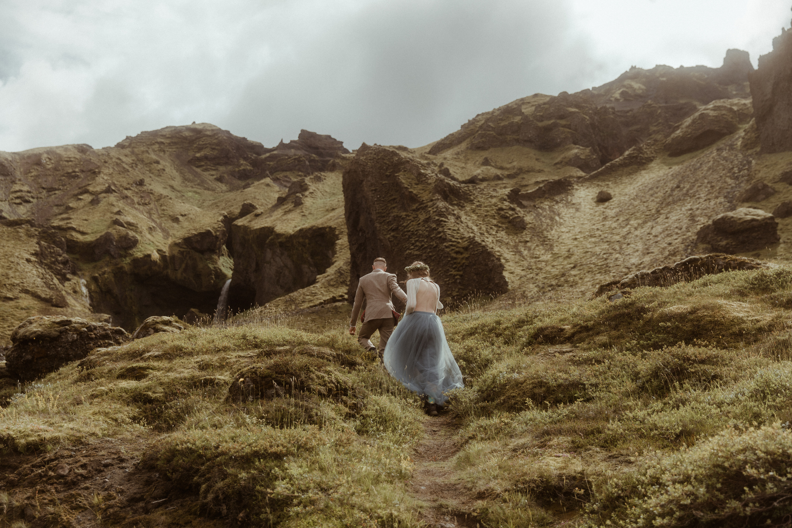 Iceland Secret Waterfall Elopement. Iceland elopement photo and video | Nikolaichik Photo
