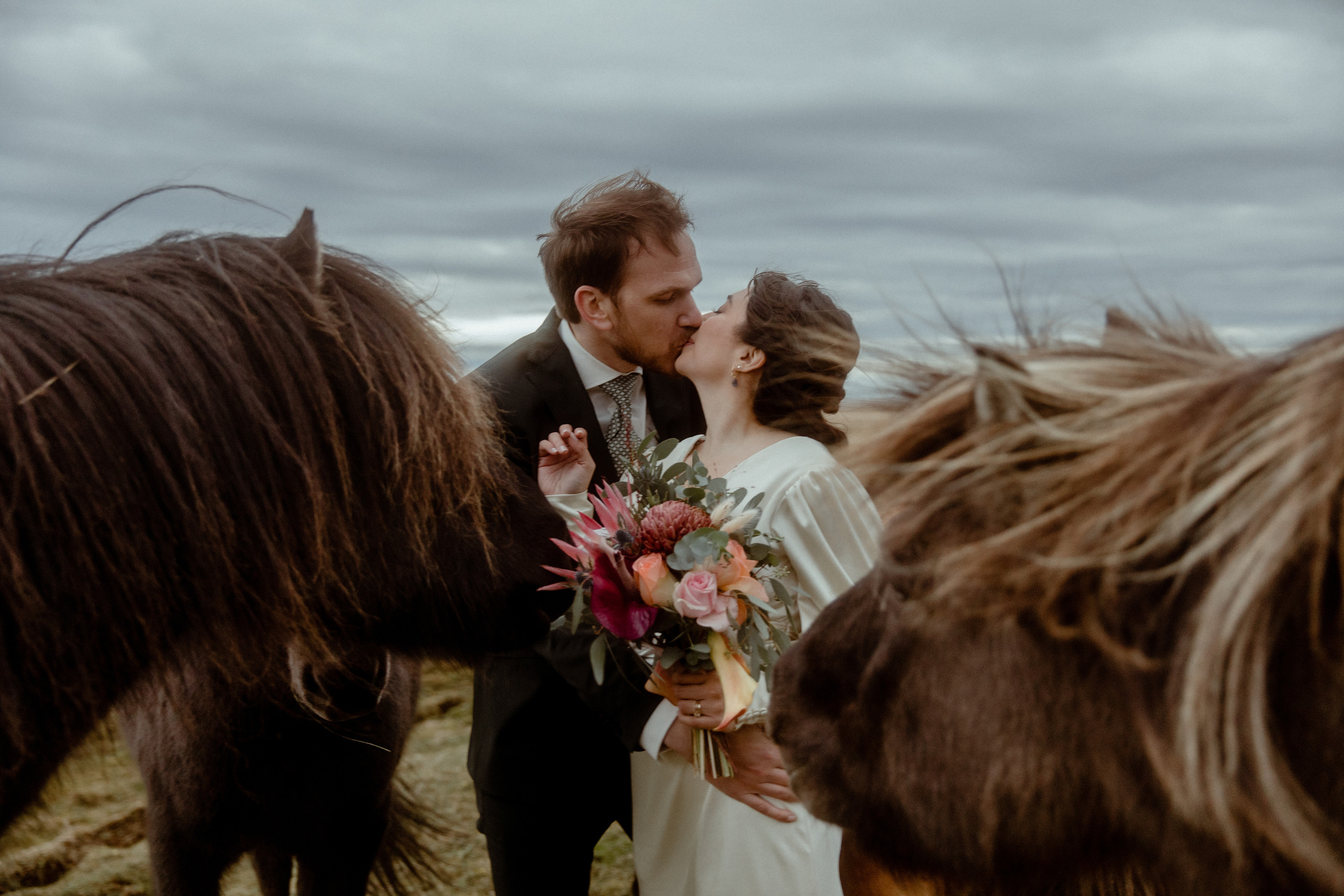 Elopement at Snaefellsnes Iceland | Wedding photos with Icelandic horses. Iceland elopement photo and video | Nikolaichik Photo