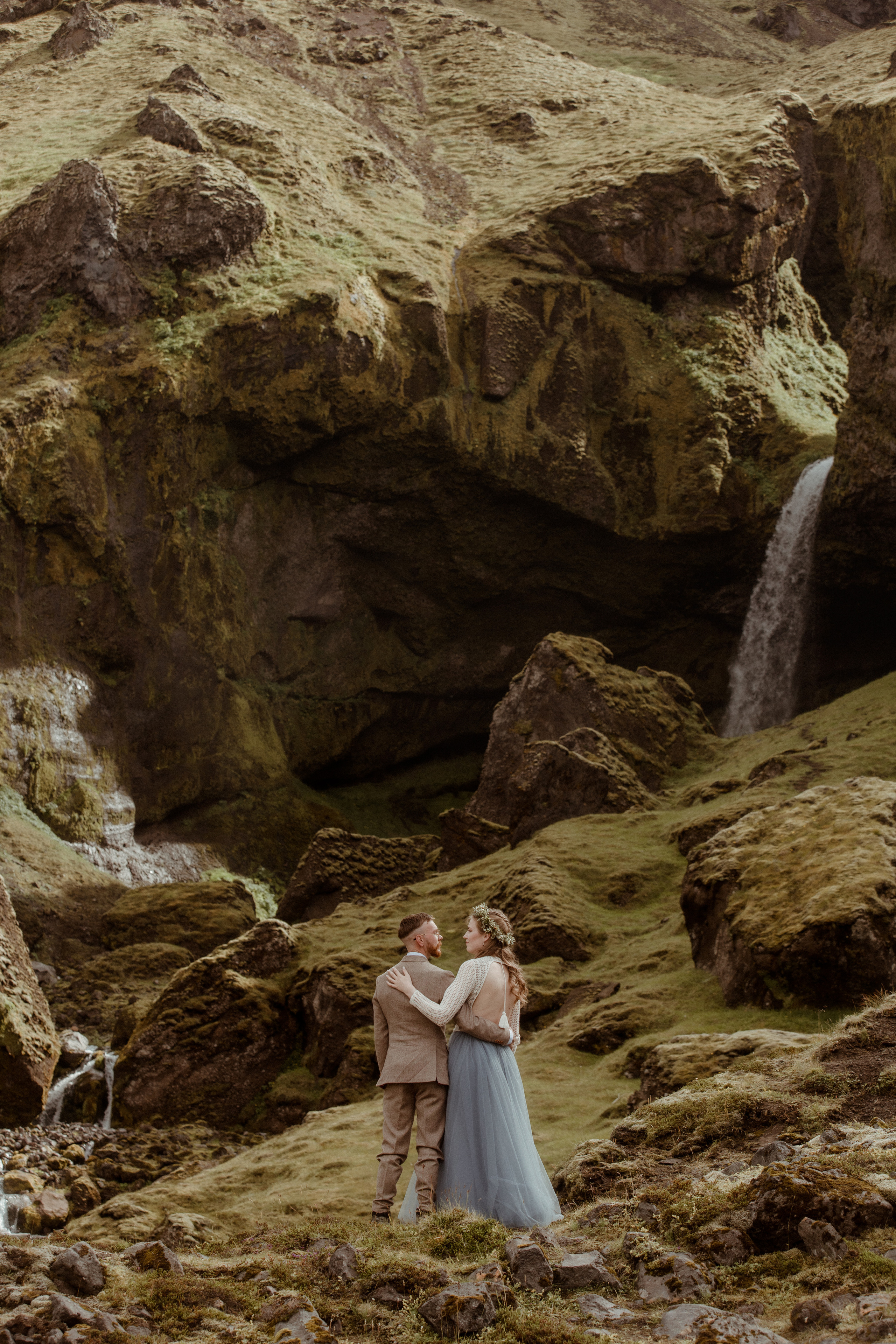 Iceland Secret Waterfall Elopement. Iceland elopement photo and video | Nikolaichik Photo