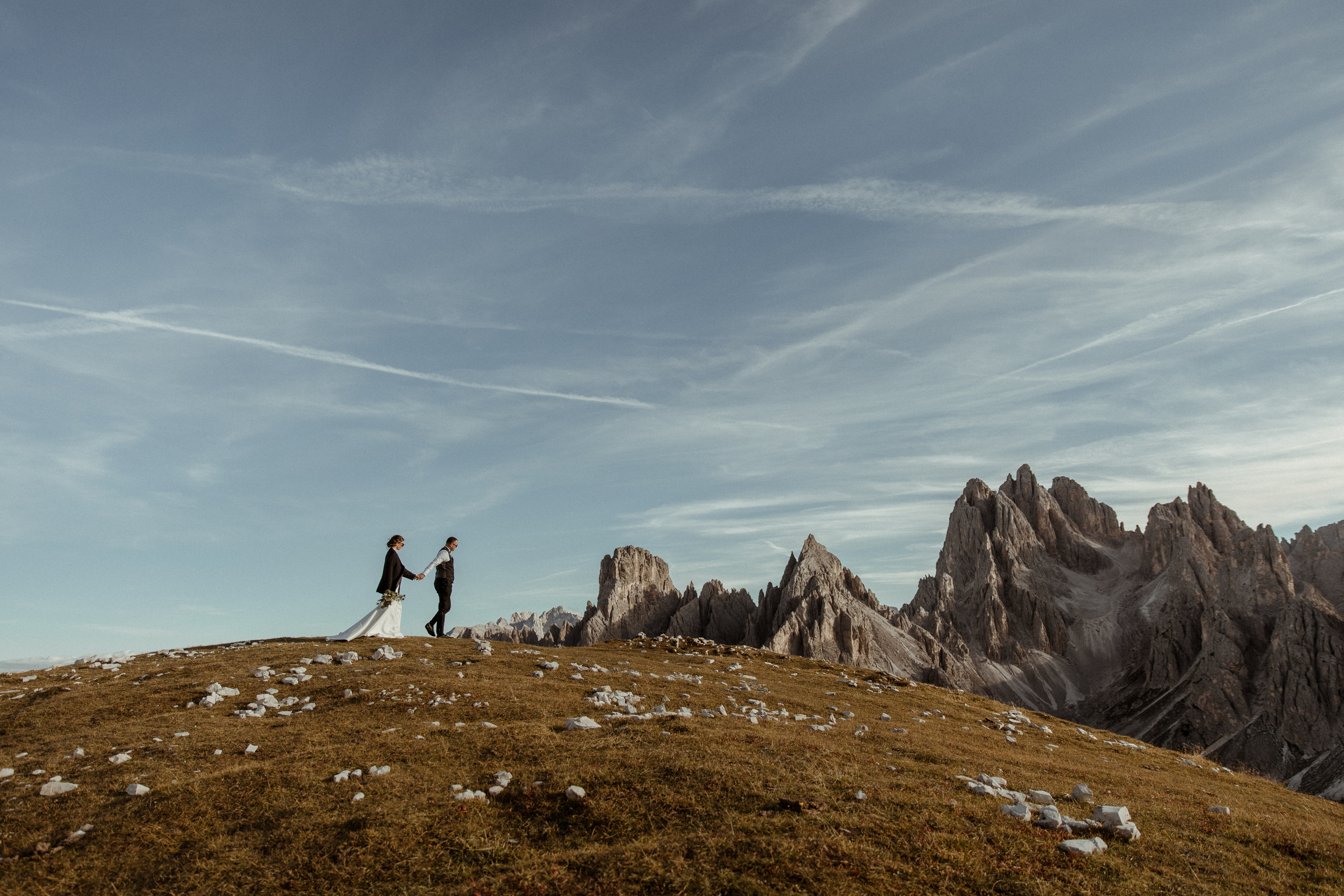Sunrise Dolomites Elopement. Iceland elopement photographer & videographer