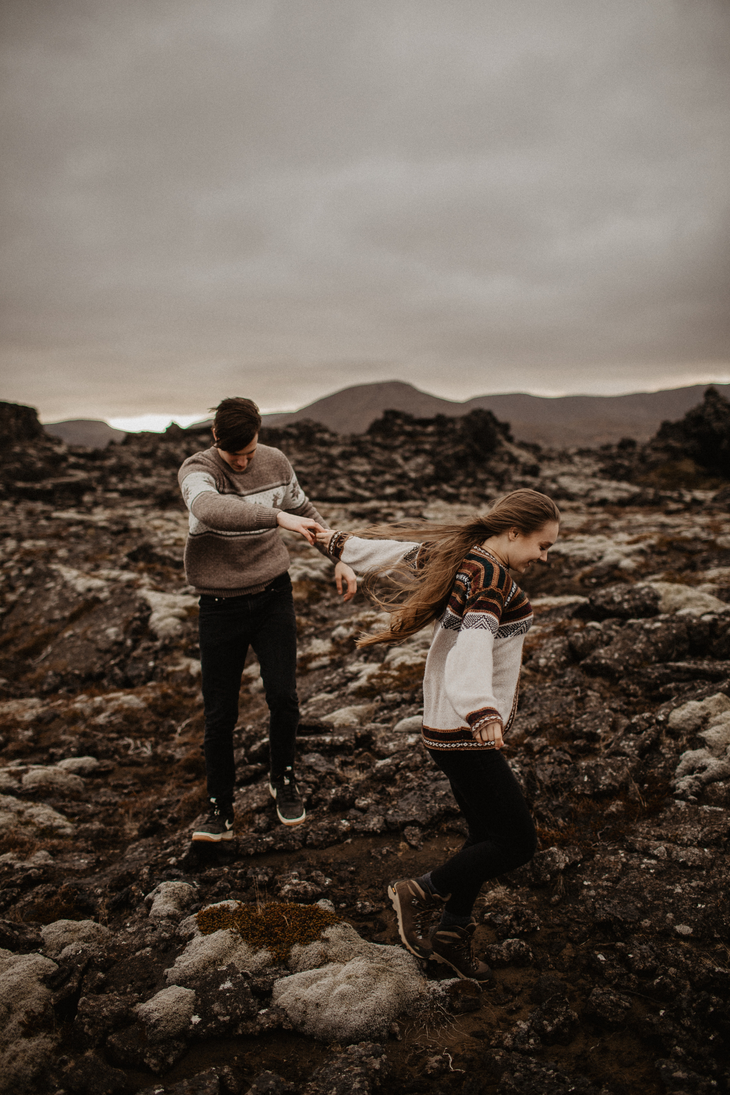 Couple photoshoot in front of volcano eruption in Iceland. Iceland elopement photo and video | Nikolaichik Photo