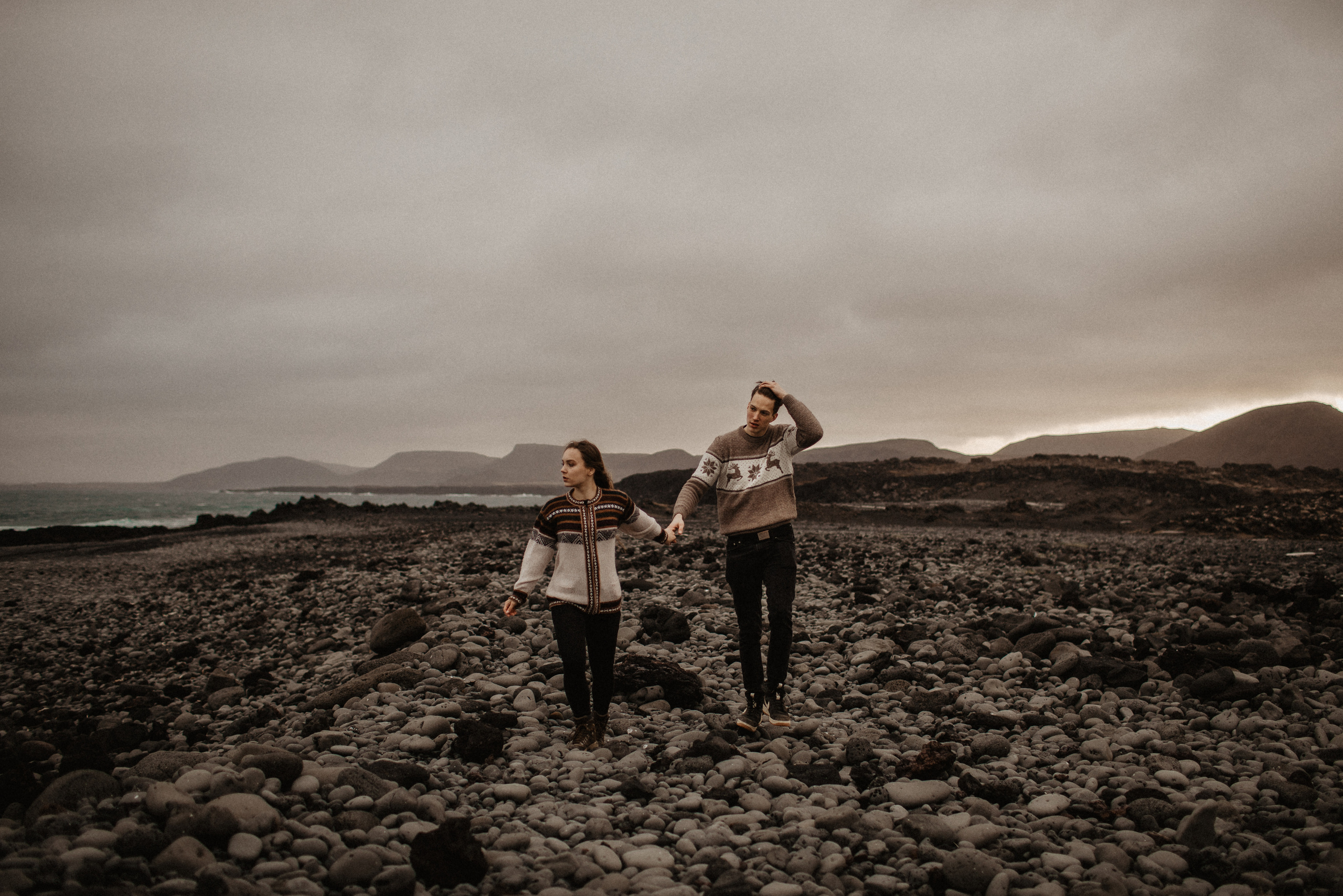 Couple photoshoot in front of volcano eruption in Iceland. Iceland elopement photo and video | Nikolaichik Photo