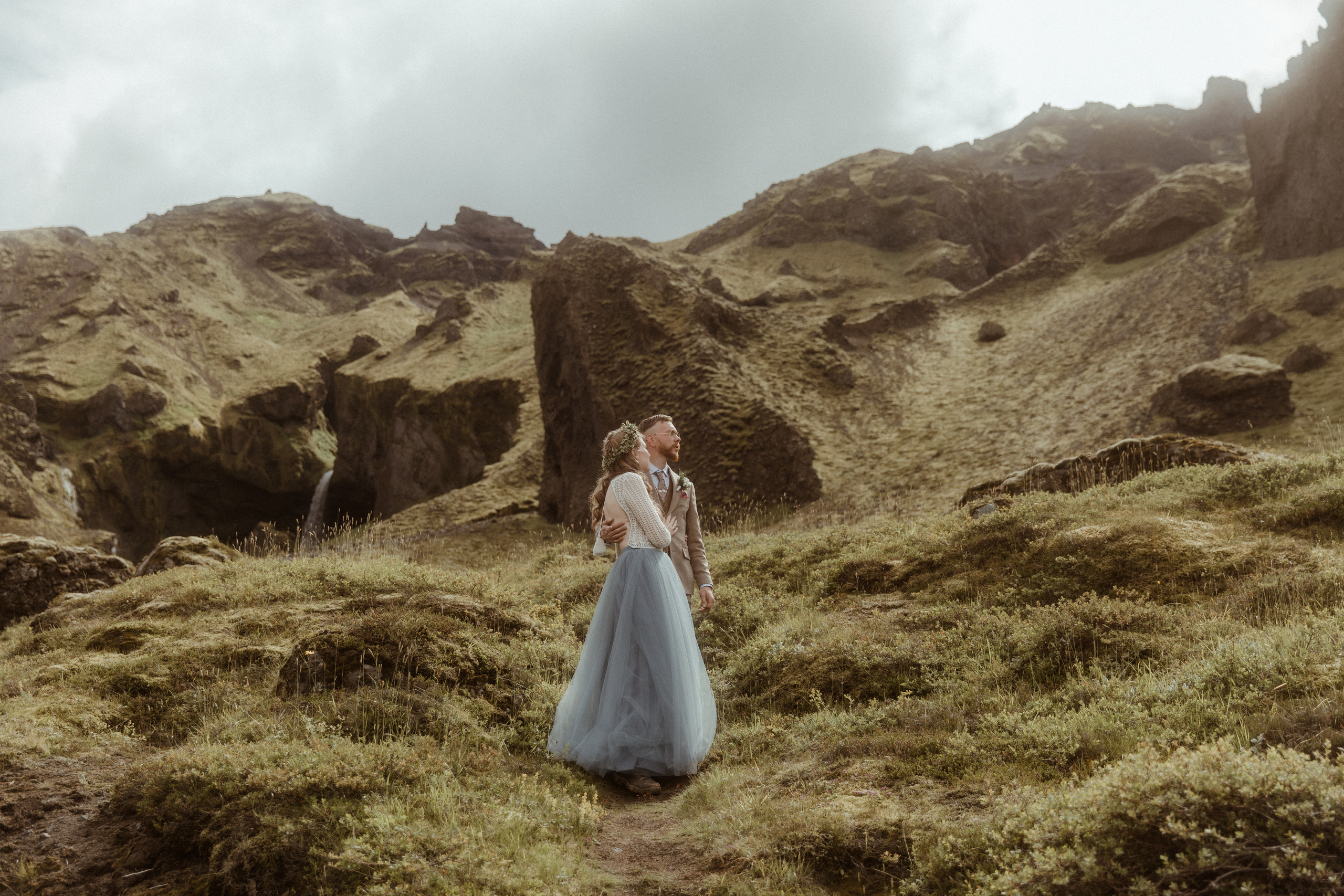 Iceland Secret Waterfall Elopement. Iceland elopement photo and video | Nikolaichik Photo