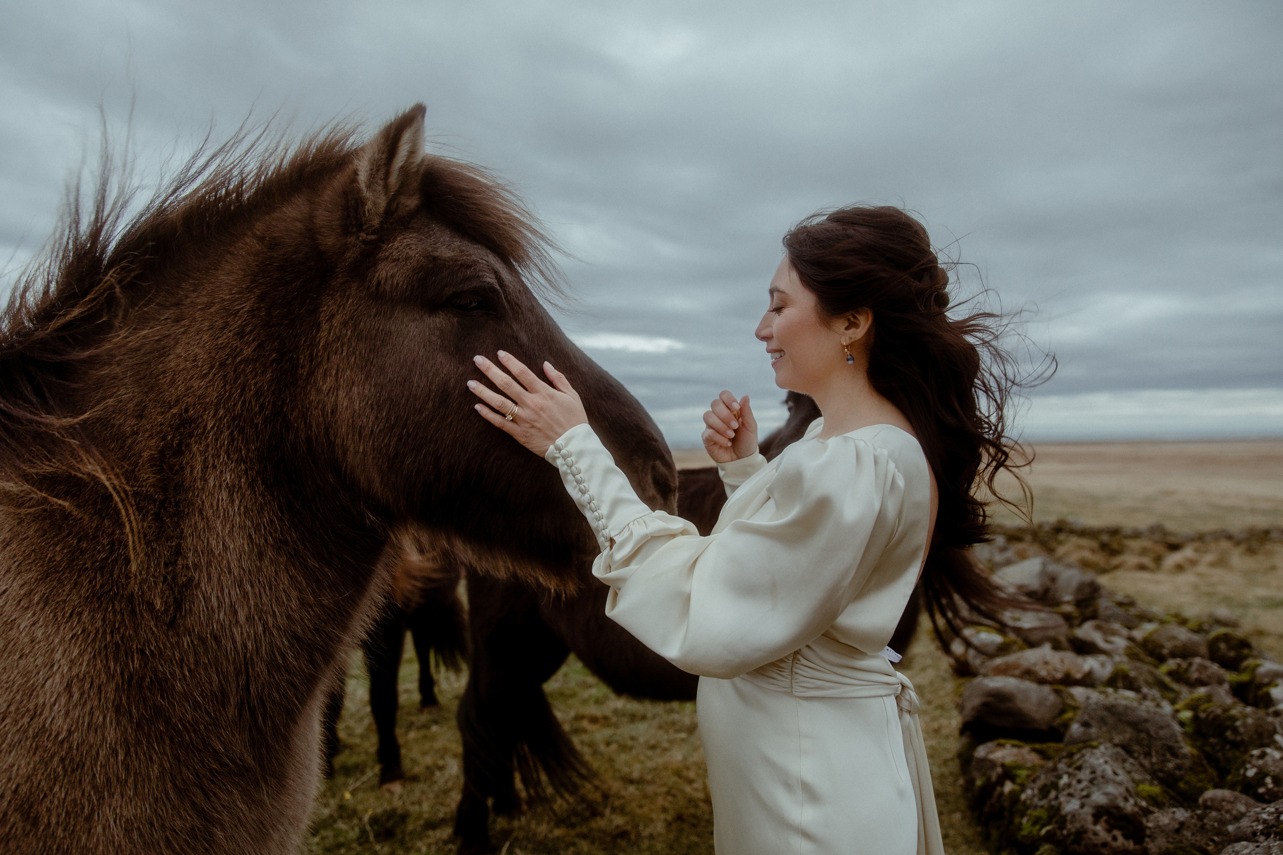 Elopement at Snaefellsnes Iceland | Wedding photos with Icelandic horses. Iceland elopement photo and video | Nikolaichik Photo