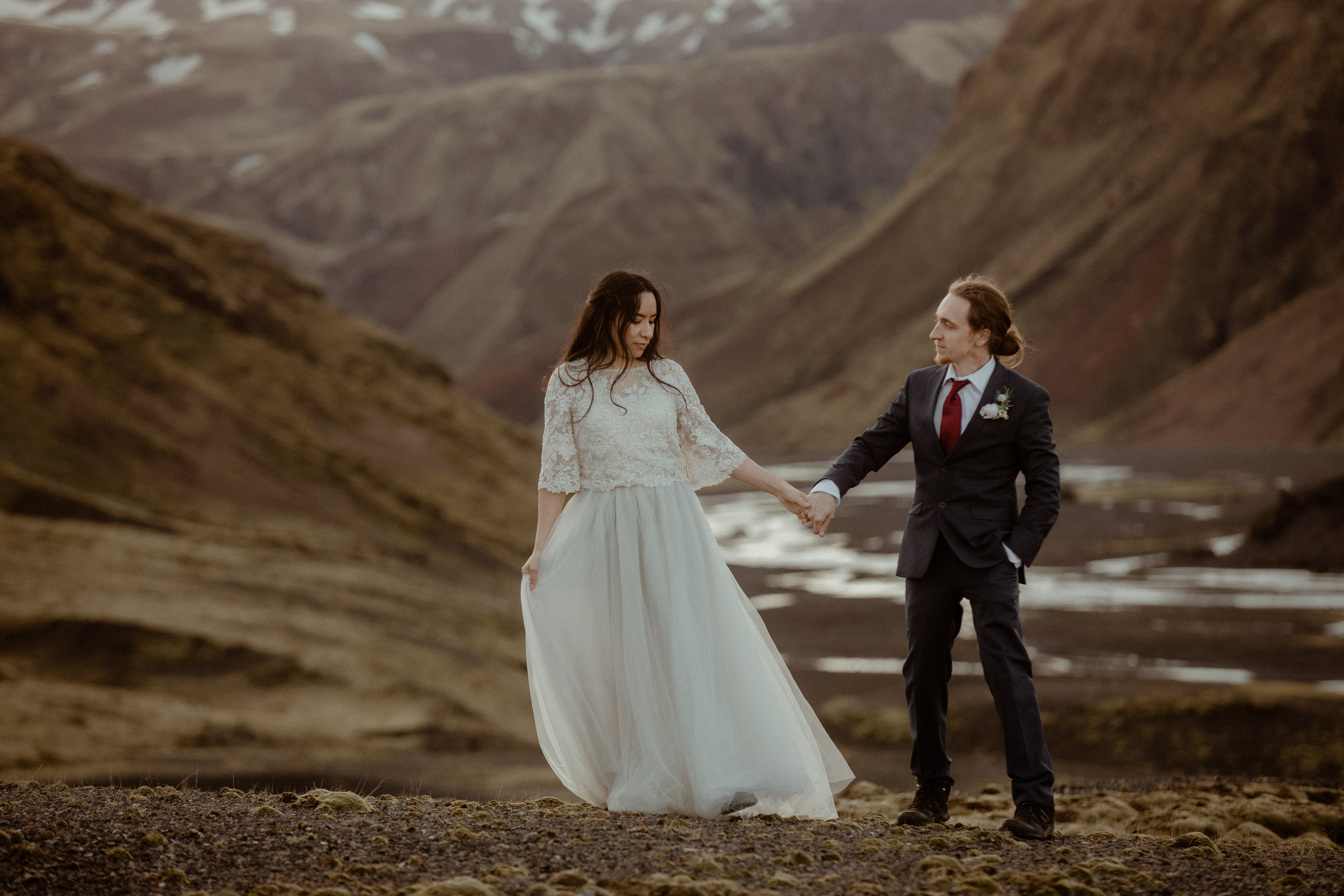 Hiking Iceland Elopement. Iceland elopement photographer & videographer