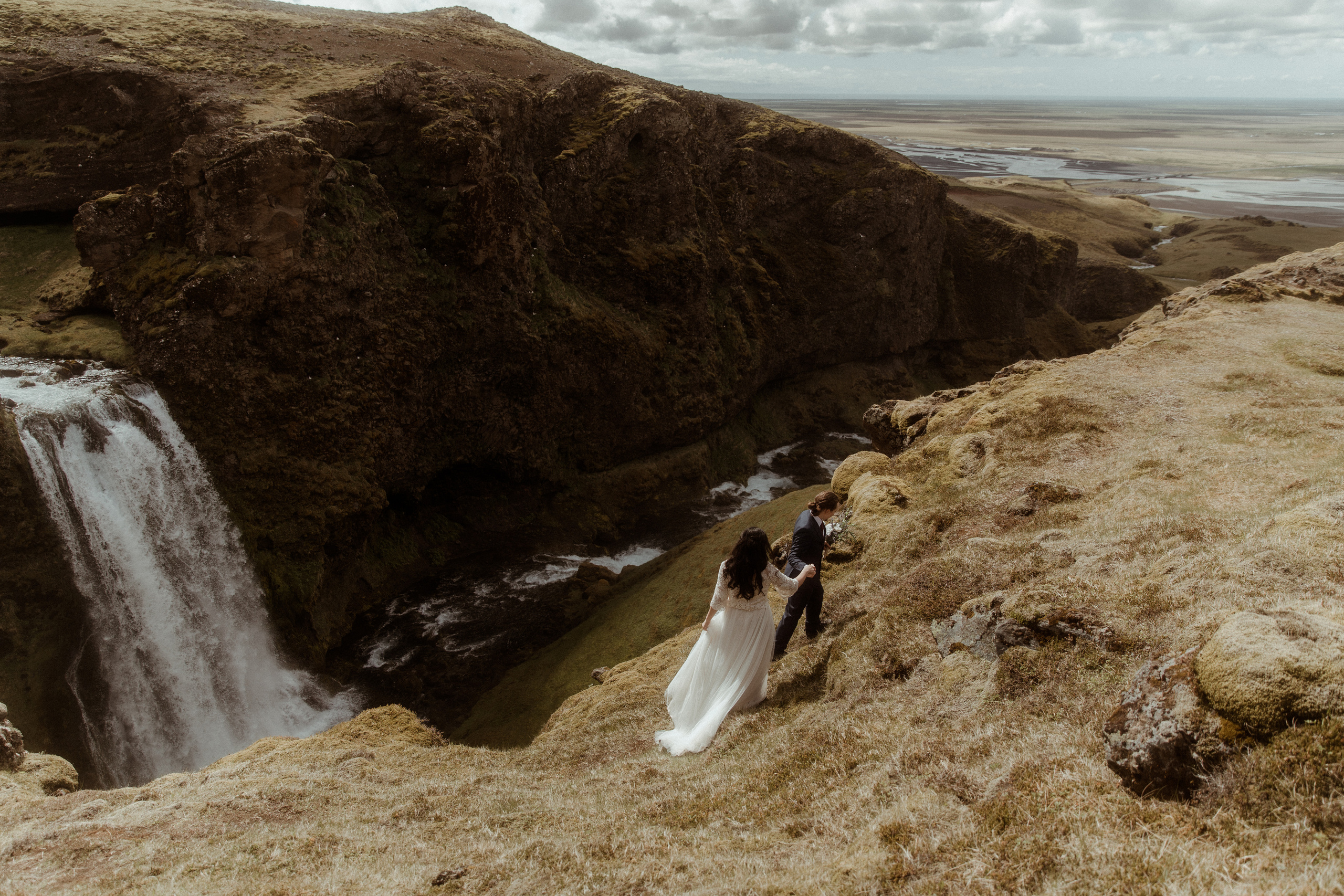 Hiking Iceland Elopement. Iceland elopement photographer & videographer