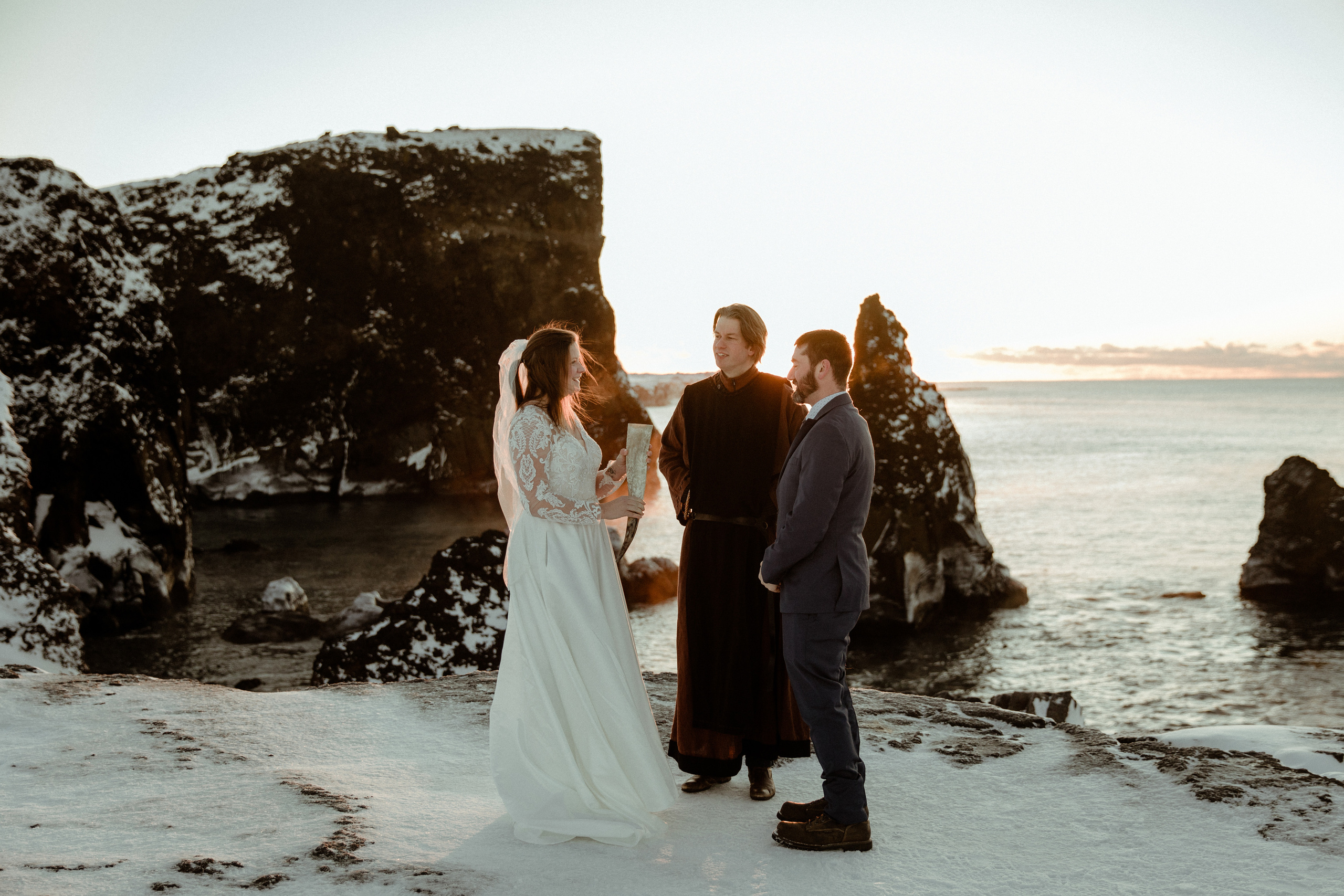 Golden Hour Elopement in Iceland. Iceland elopement photographer & videographer