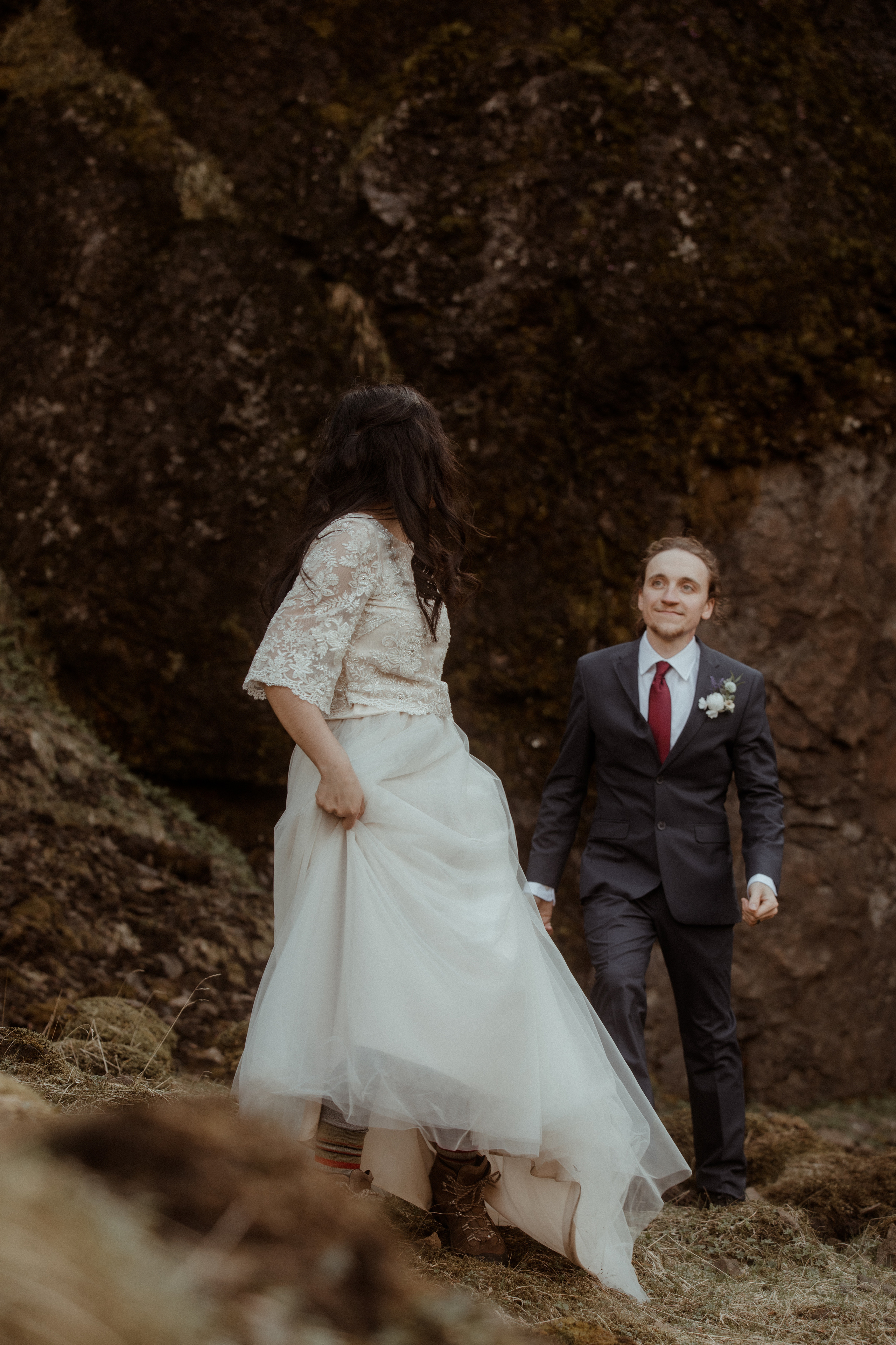 Hiking Iceland Elopement. Iceland elopement photographer & videographer
