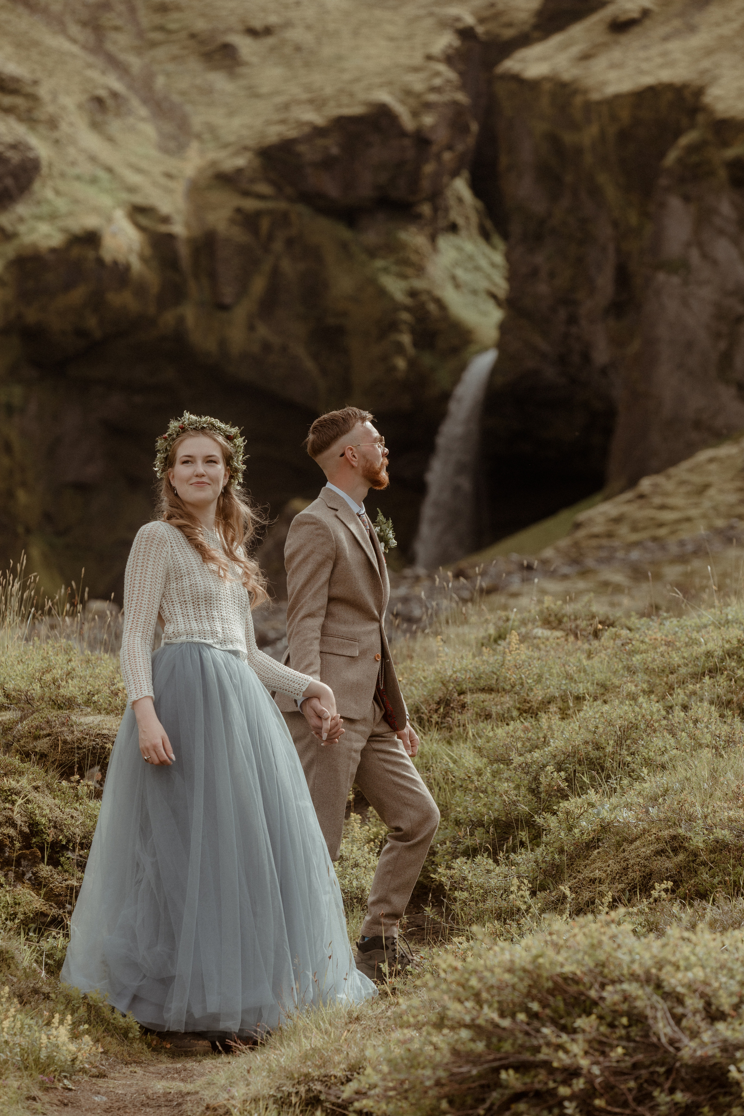 Iceland Secret Waterfall Elopement. Iceland elopement photo and video | Nikolaichik Photo