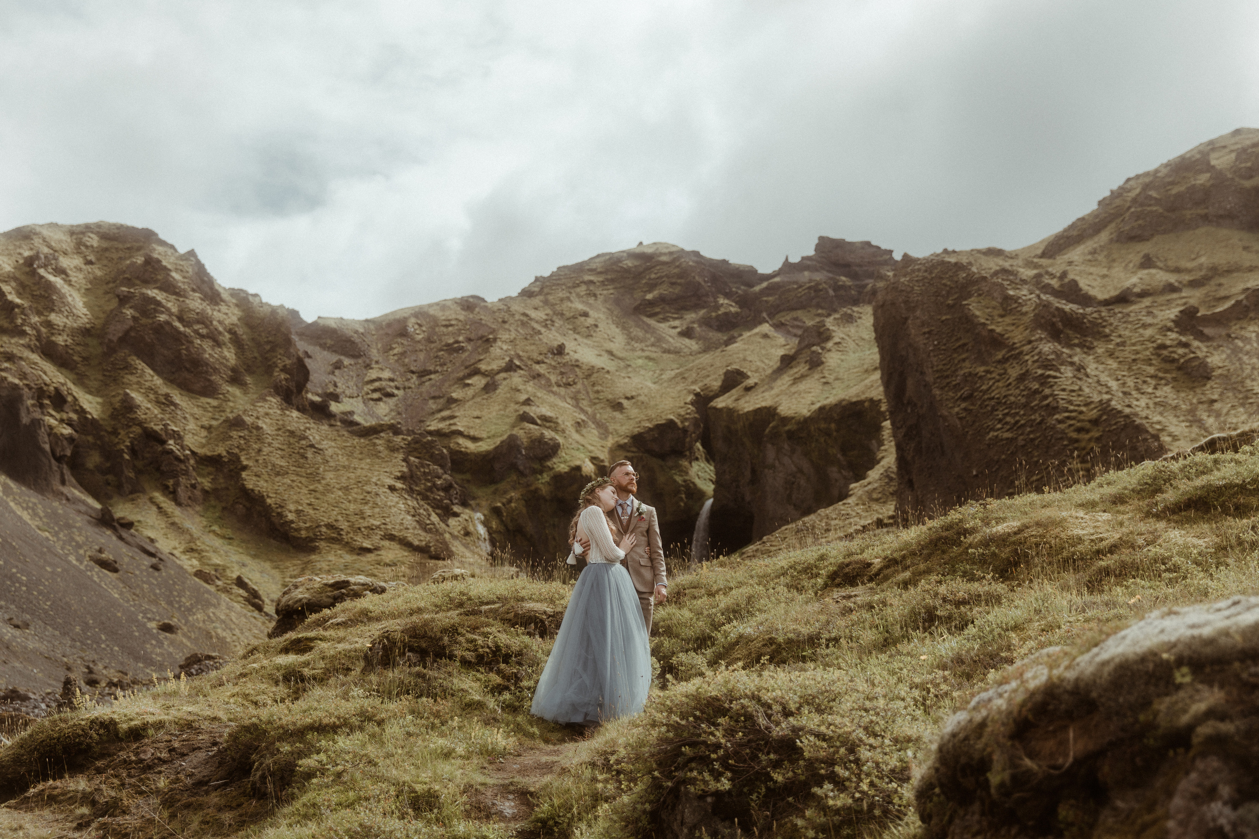 Iceland Secret Waterfall Elopement. Iceland elopement photo and video | Nikolaichik Photo